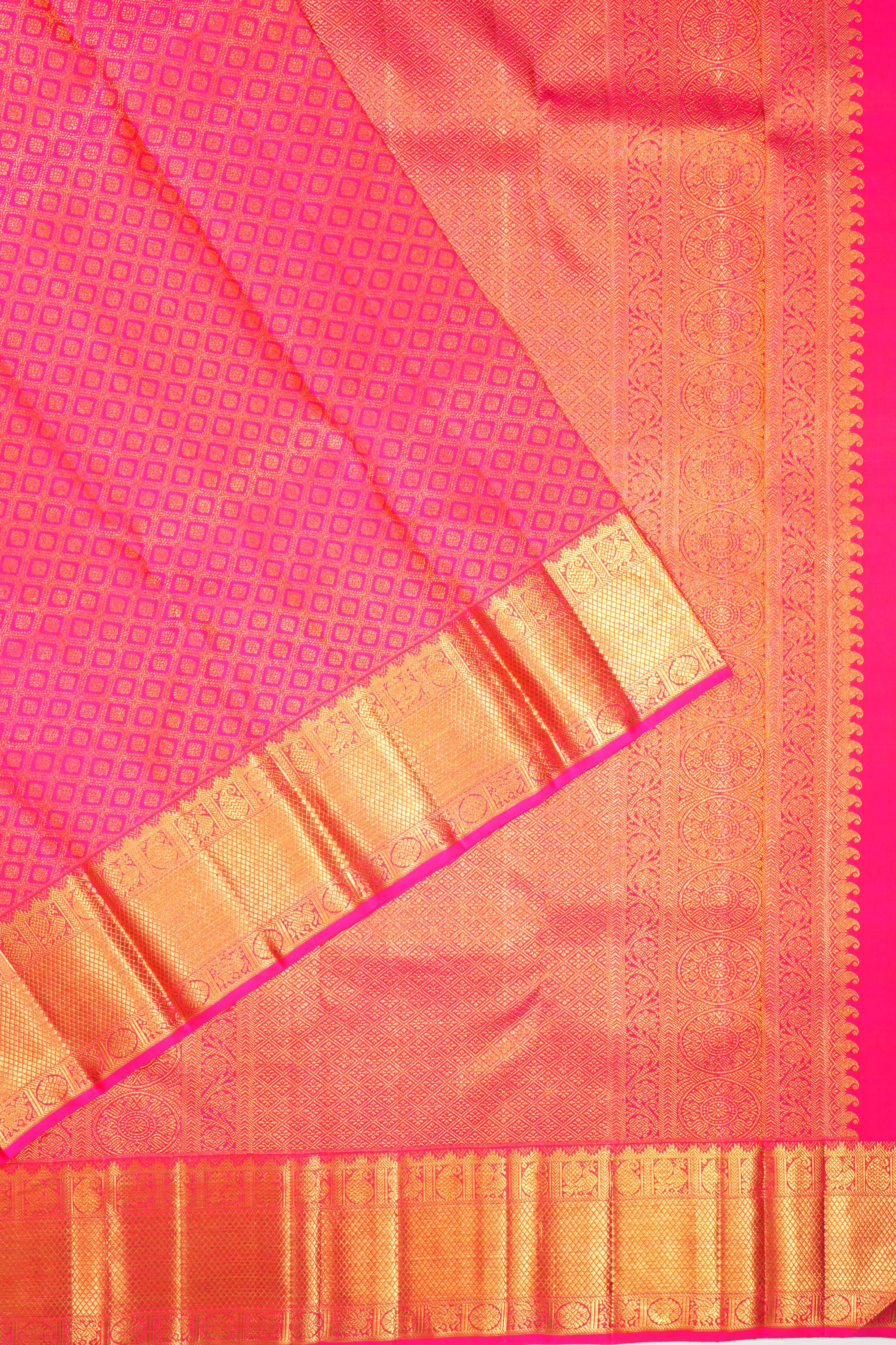 Kanchipuram Silk Brocade Pink Saree