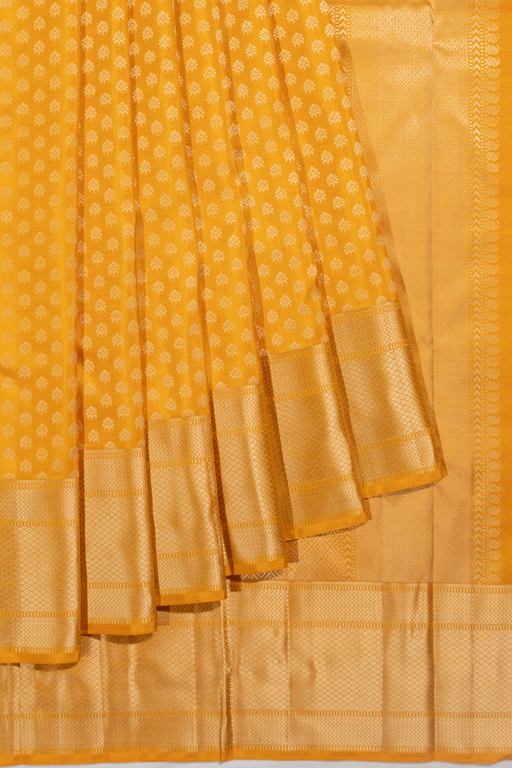 Kanchipuram Silk Thread Butta Classic Yellow Saree