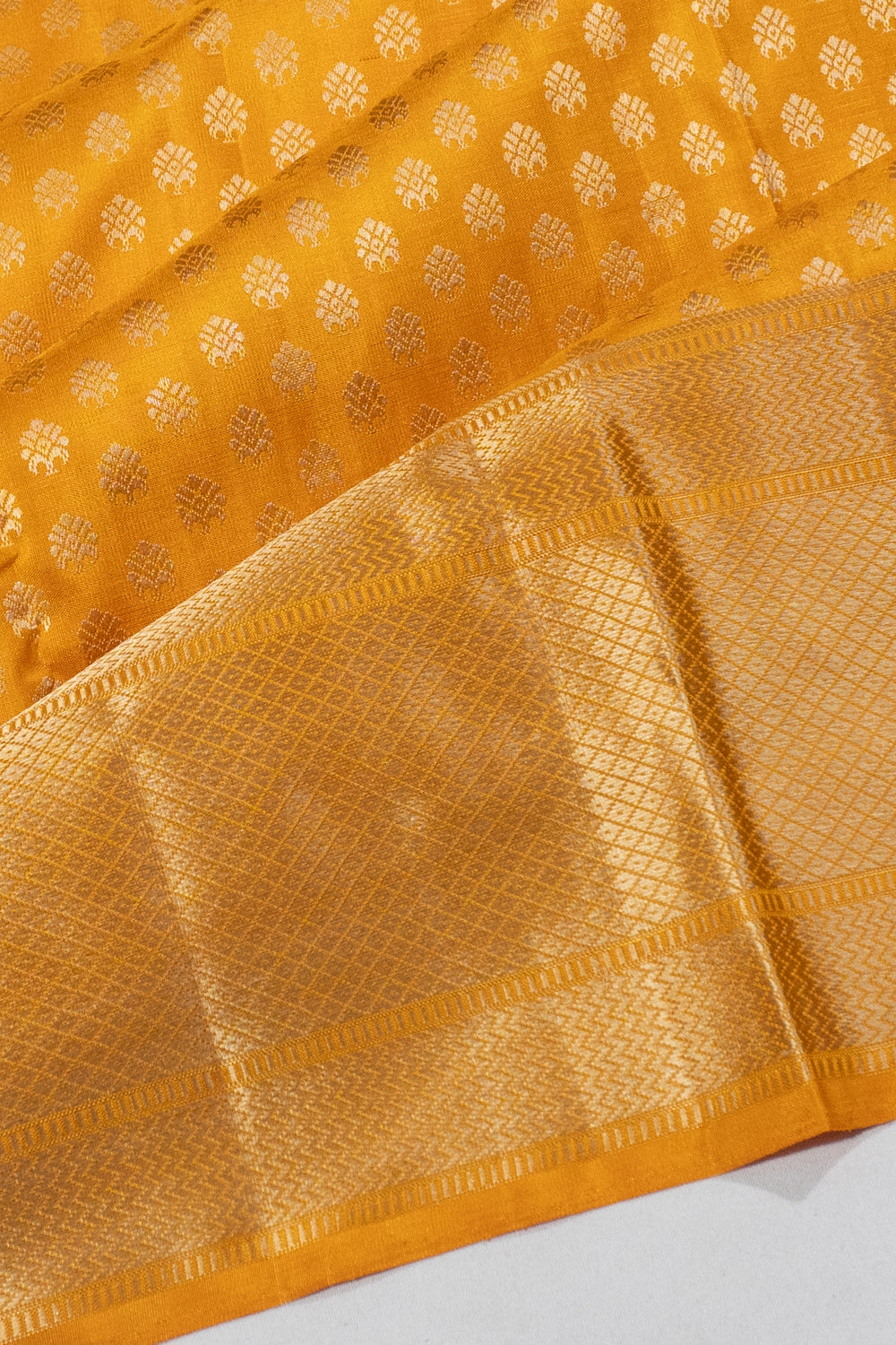 Kanchipuram Silk Thread Butta Classic Yellow Saree