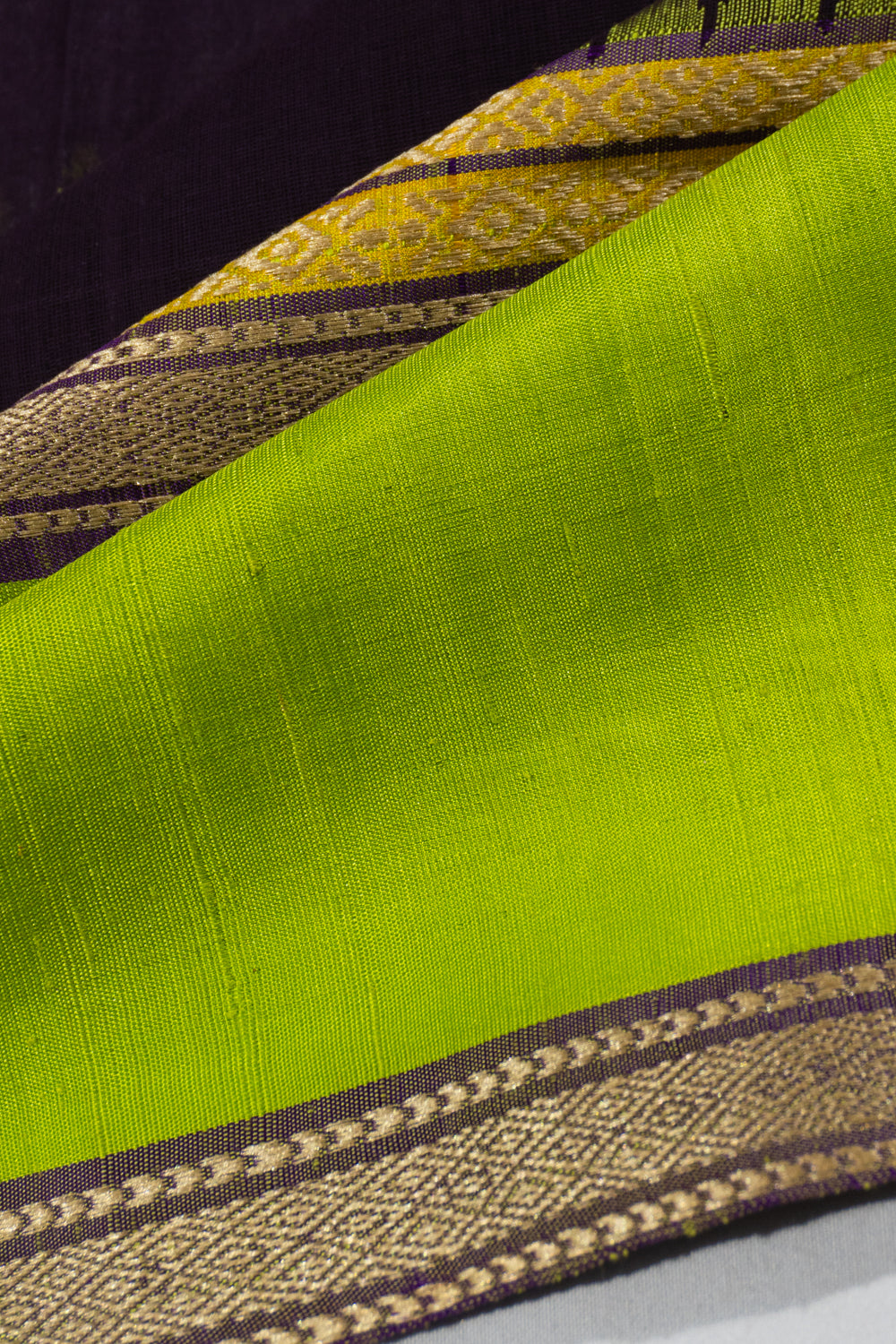 Ponduru Handspun Cotton Plain Dark Blue Saree With Silk Border