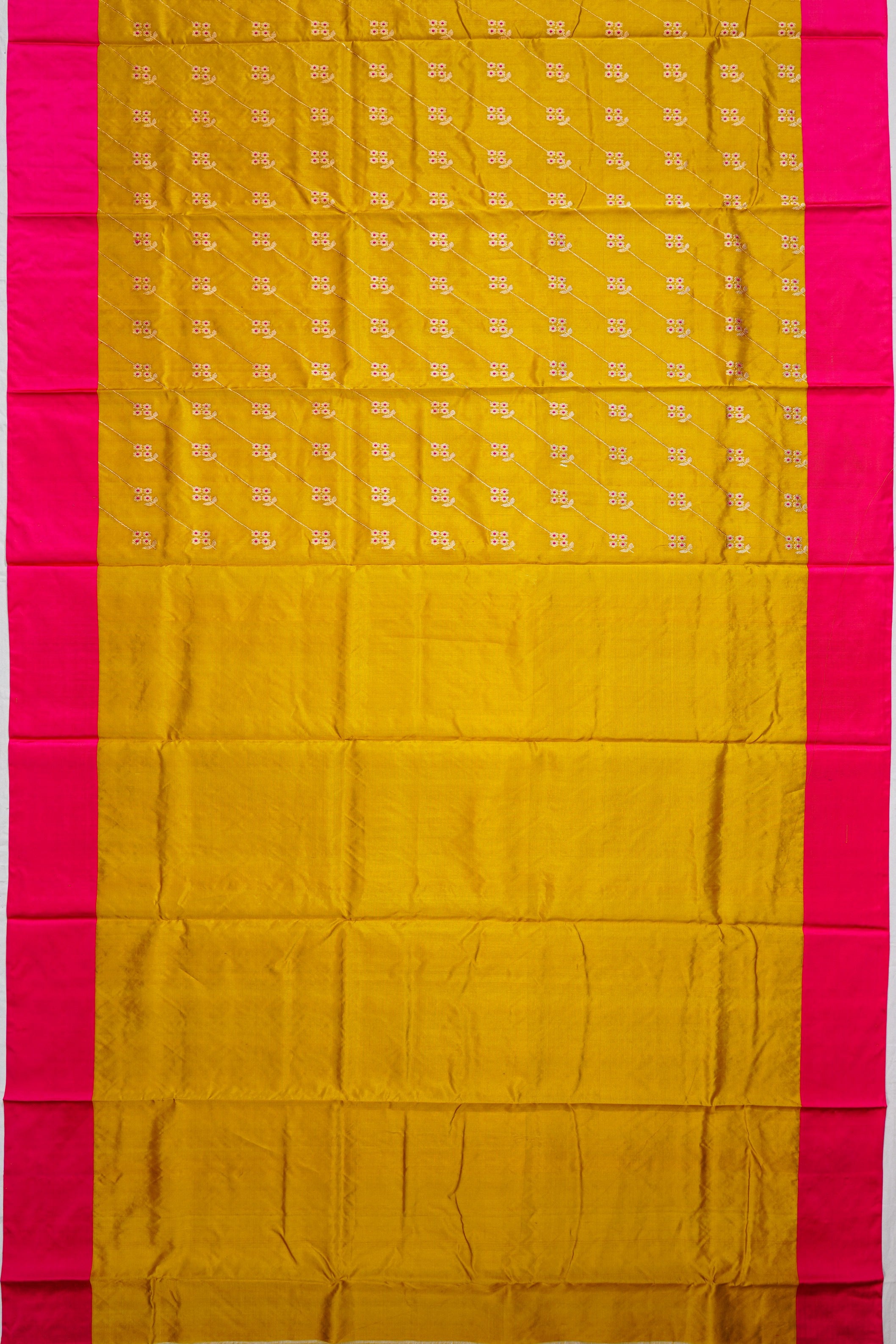 Chanderi Silk Jaal Mehendi Green Saree