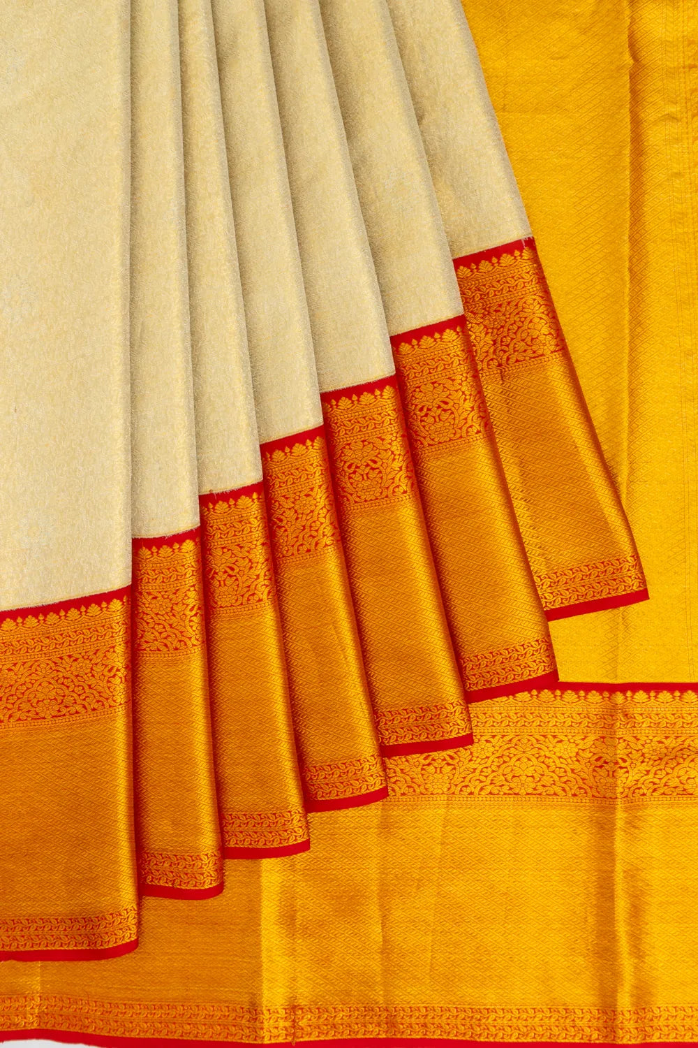 Kanchipuram Silk Tissue Brocade Gold Saree