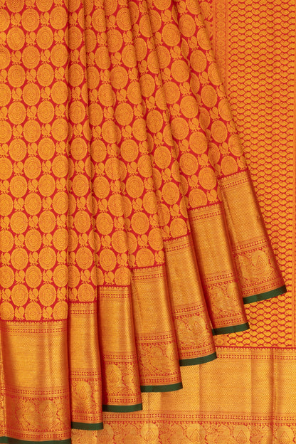 Kanchipuram Silk Brocade Red Saree