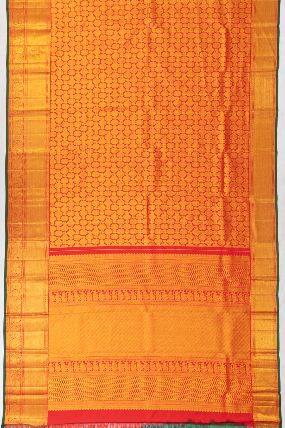 Kanchipuram Silk Brocade Red Saree