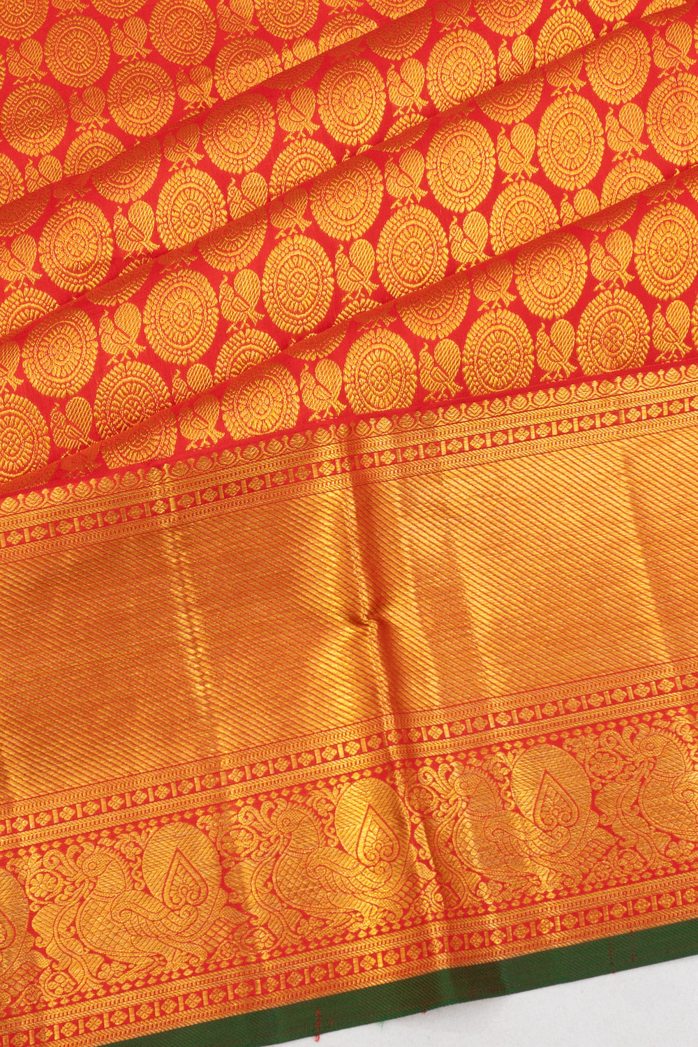 Kanchipuram Silk Brocade Red Saree