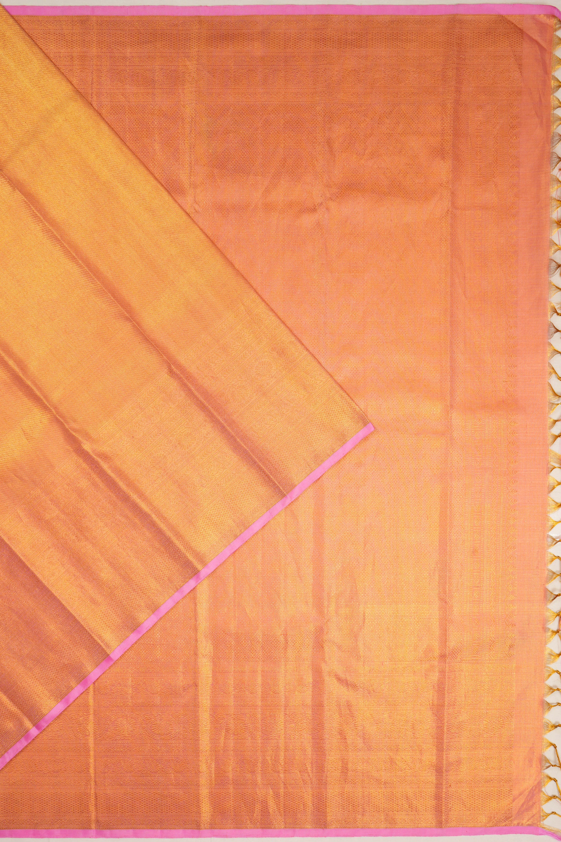 Kanchipuram Silk Tissue Lines Gold Saree