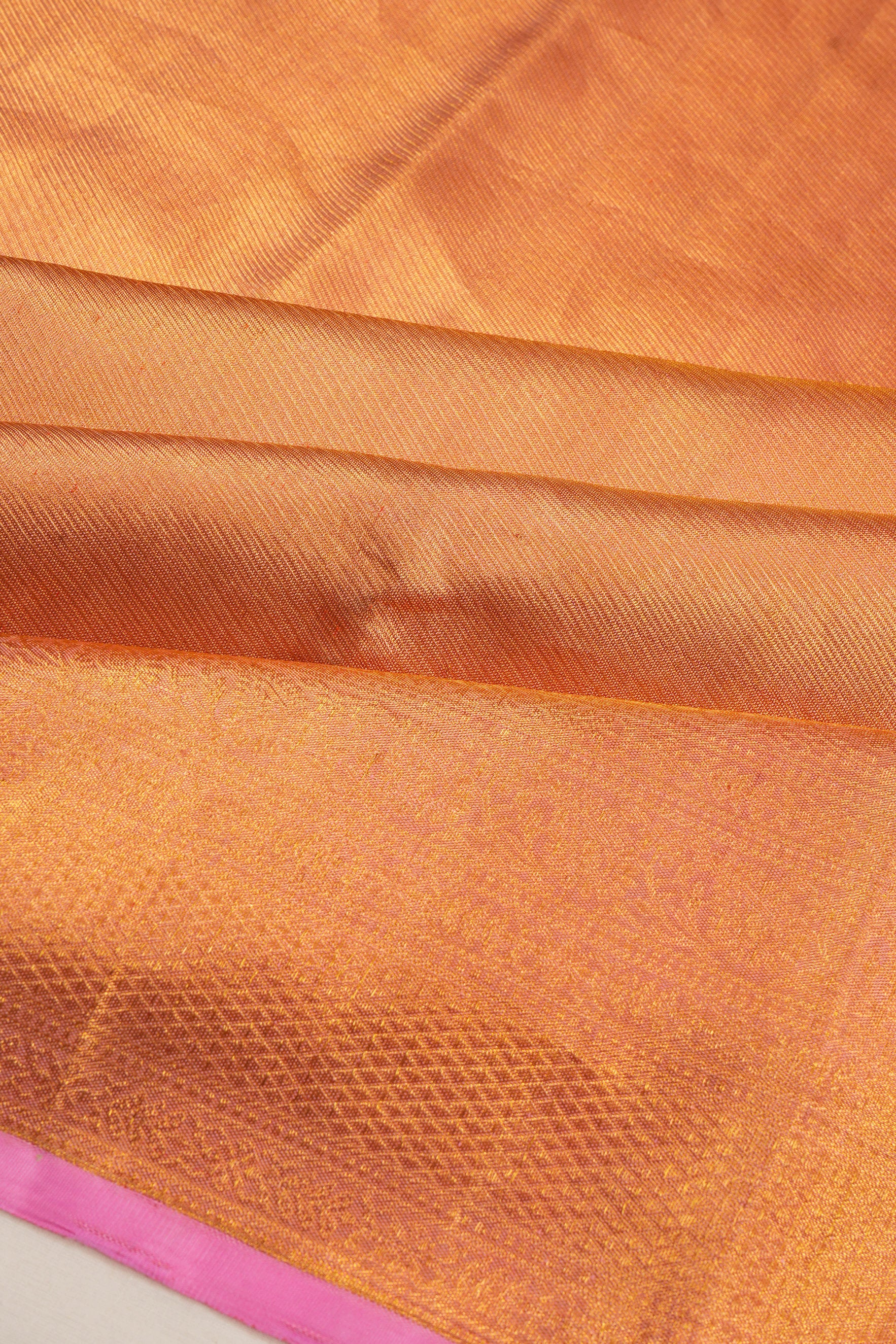 Kanchipuram Silk Tissue Lines Gold Saree