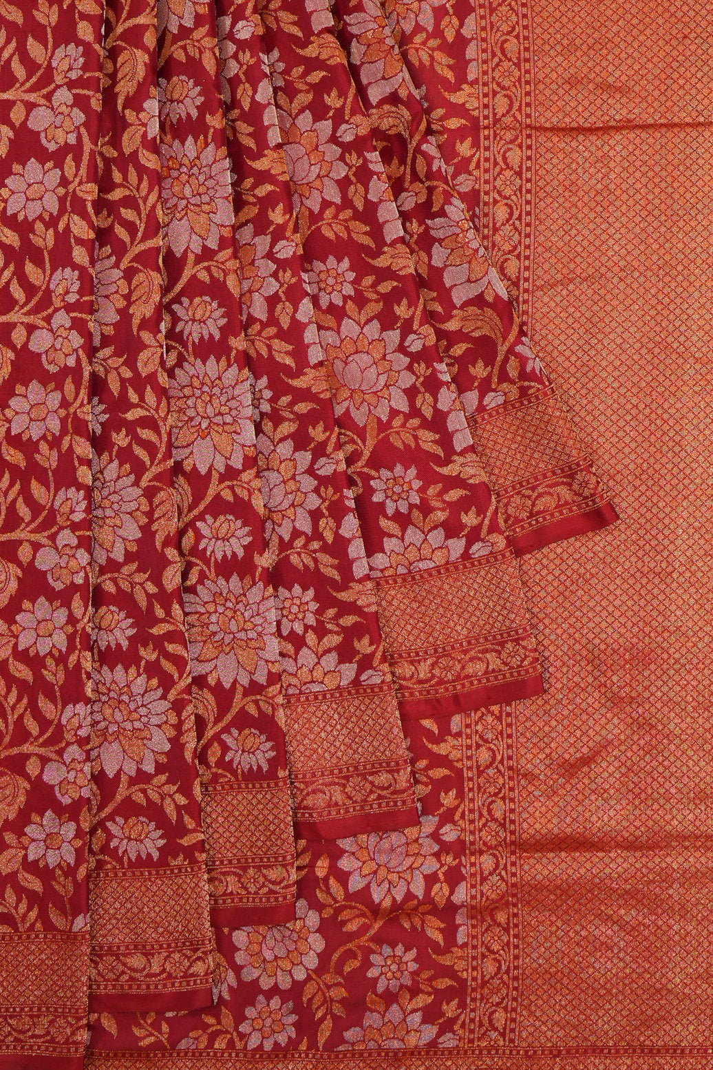 Banarasi Silk All Over Jamdani Maroon Saree