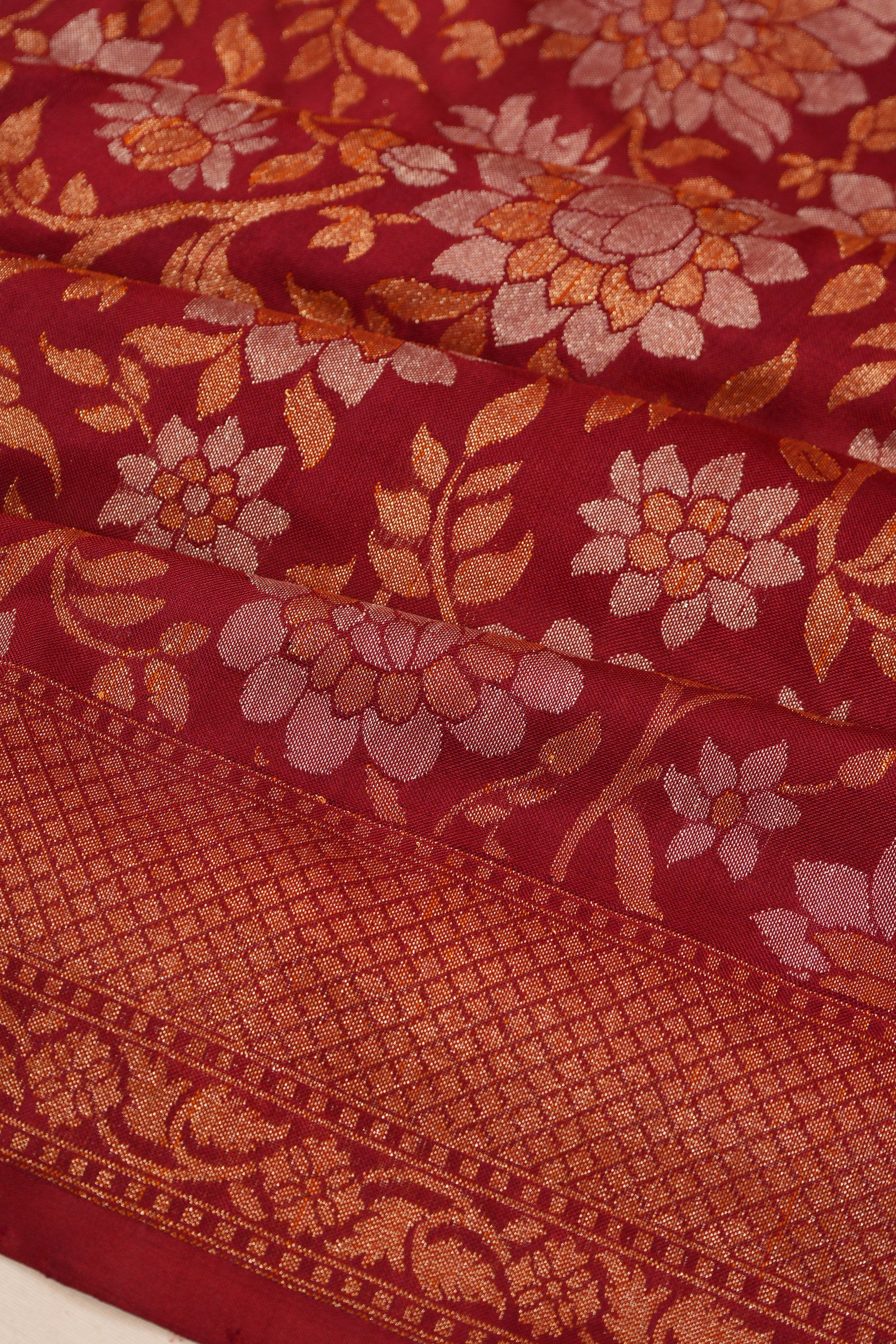Banarasi Silk All Over Jamdani Maroon Saree
