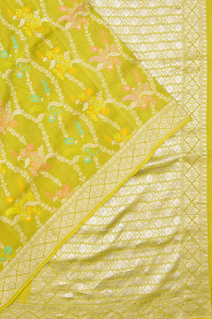 banarasi-tussar-georgette-jaal-mehendi-green-saree-1214950661
