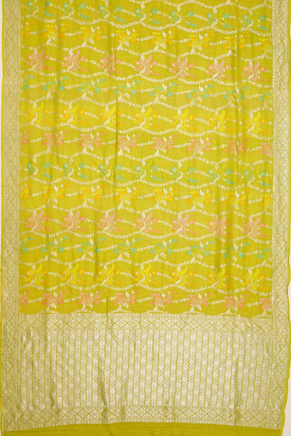 banarasi-tussar-georgette-jaal-mehendi-green-saree-1214950661