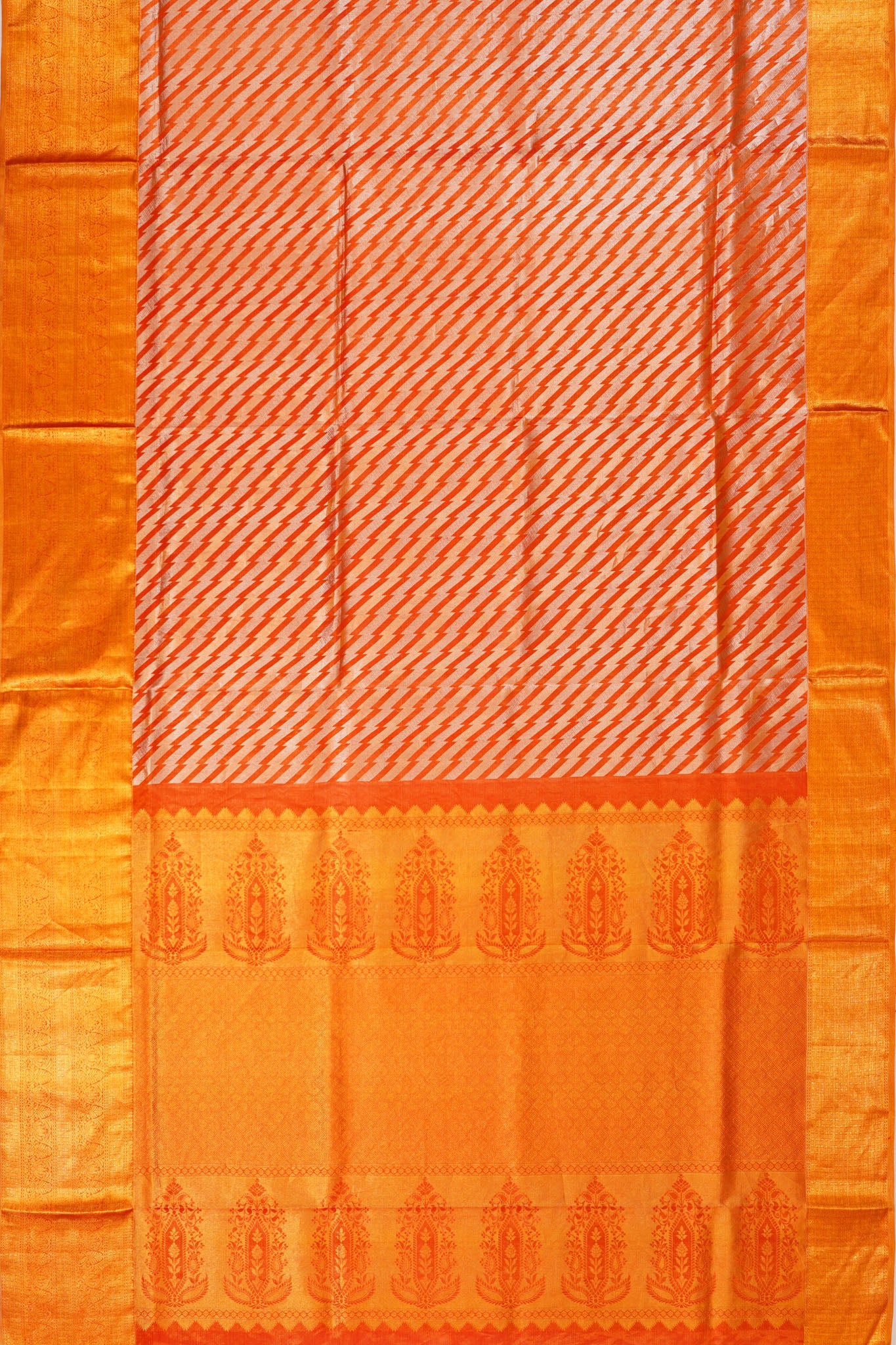 Taranga Kanchi Silk Tissue Lines Red Saree