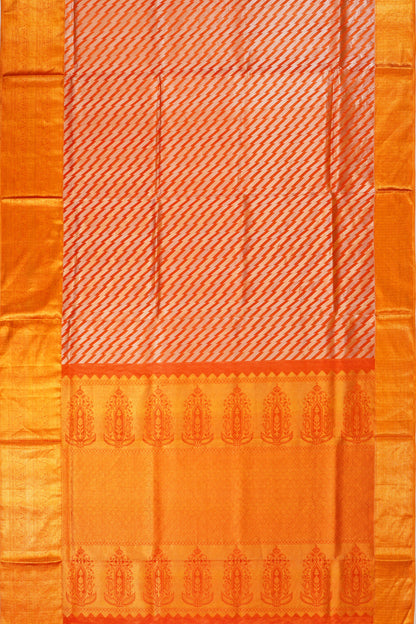 Taranga Kanchi Silk Tissue Lines Red Saree