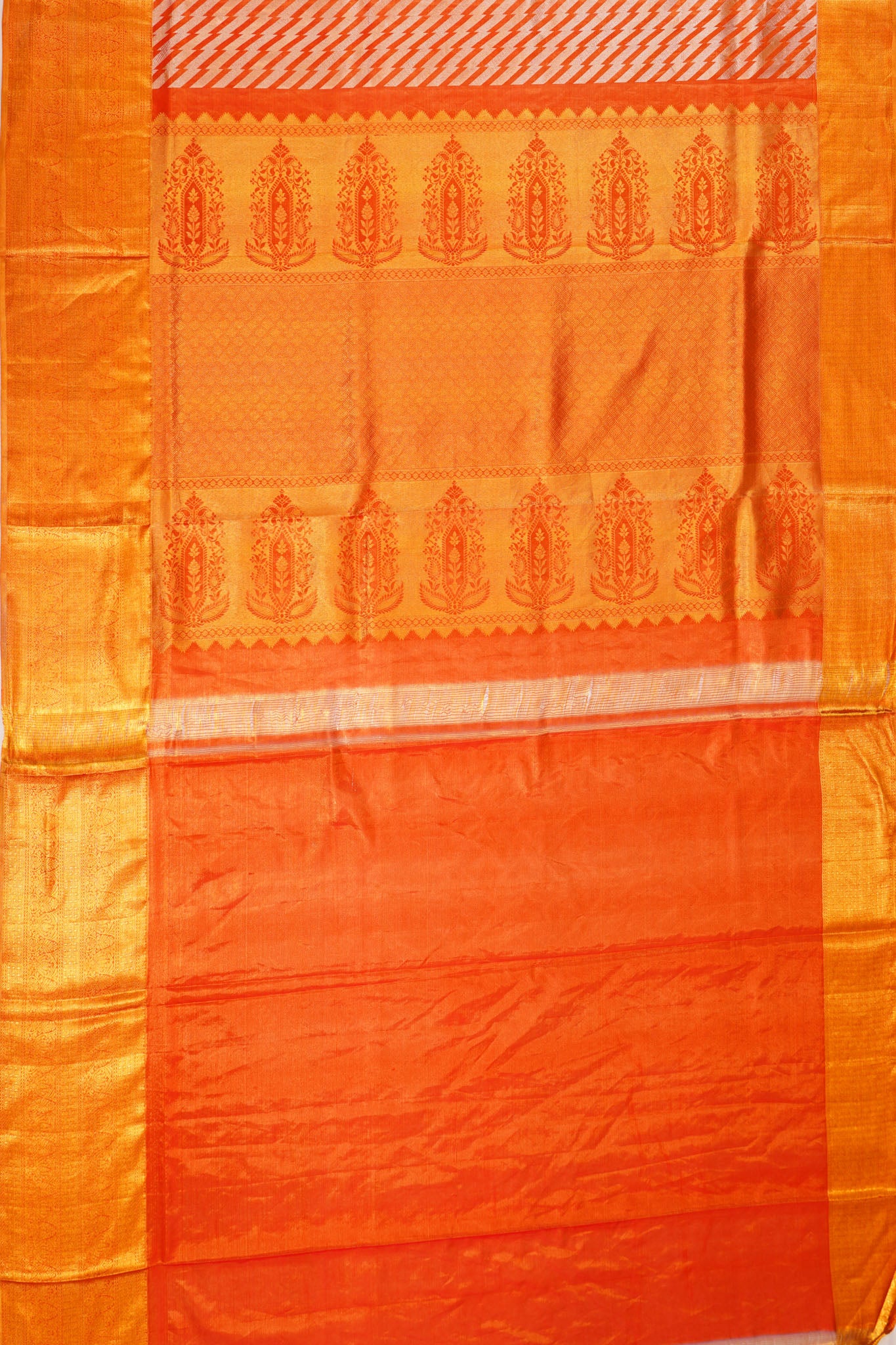 Taranga Kanchi Silk Tissue Lines Red Saree