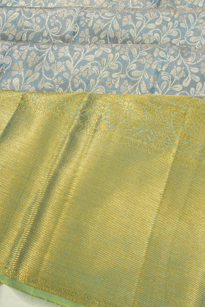 Kanchipuram Silk Tissue Powder Blue Saree