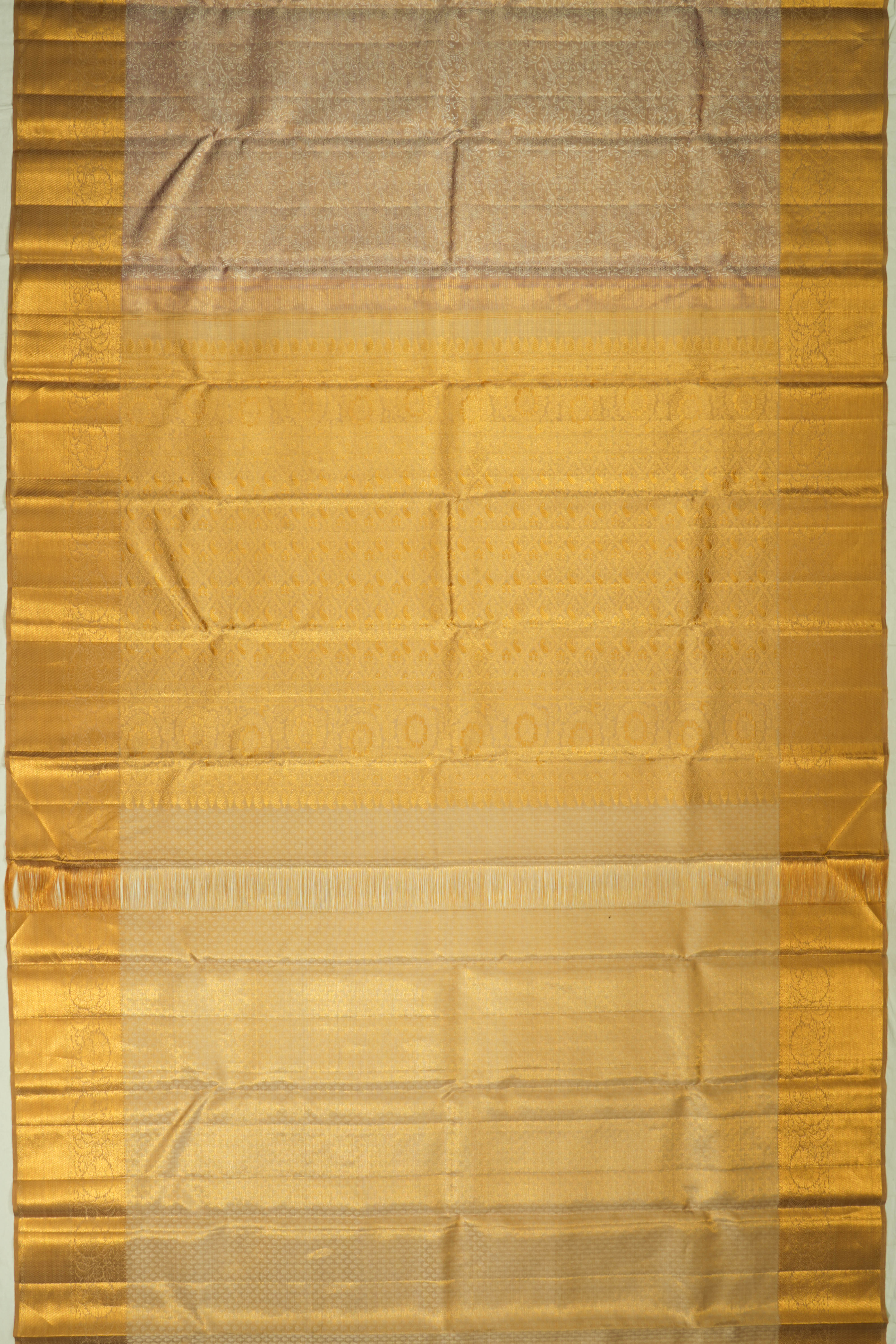 Kanchipuram Silk Tissue Brocade Gold Saree