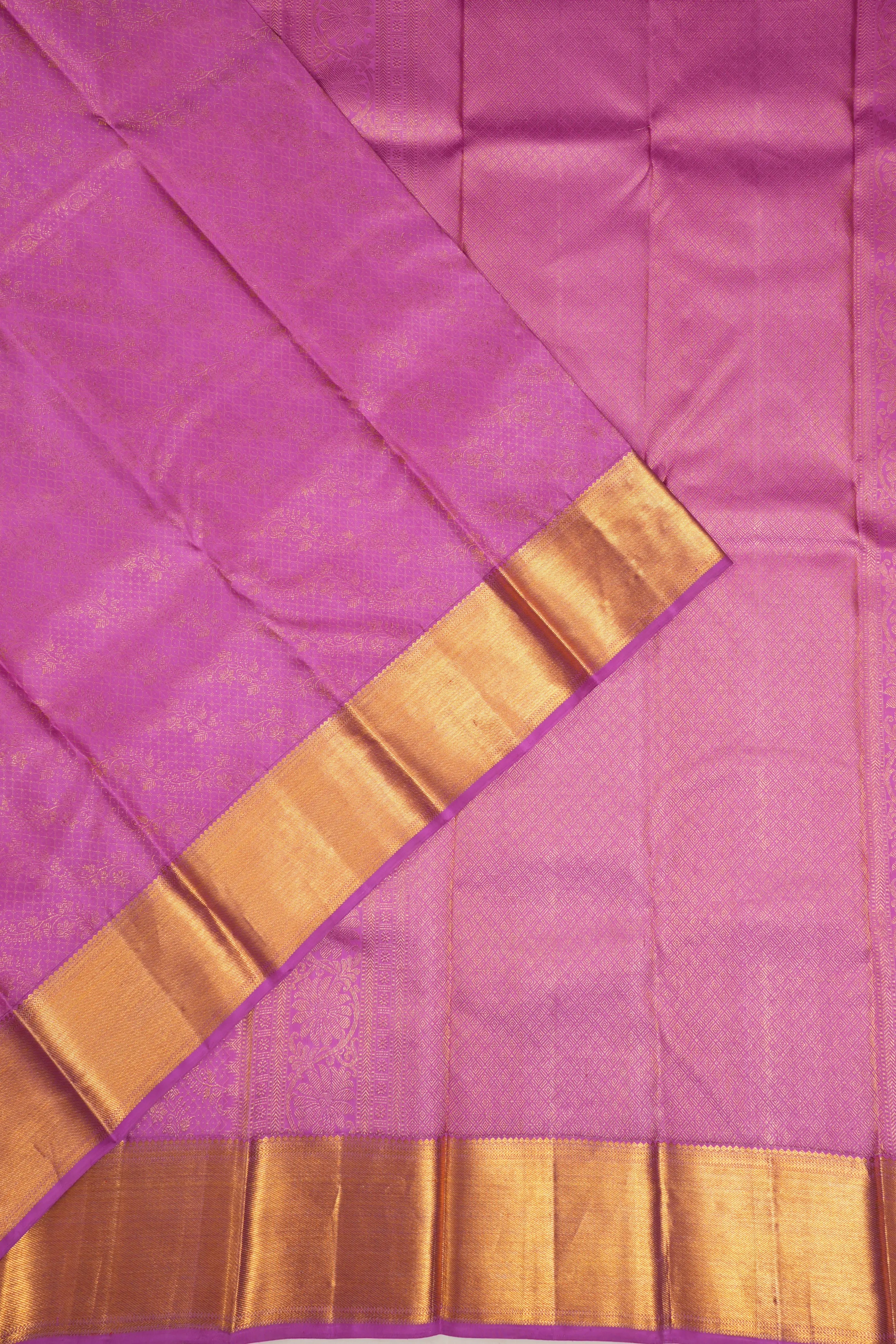 Kanchipuram Silk Brocade Violet Saree