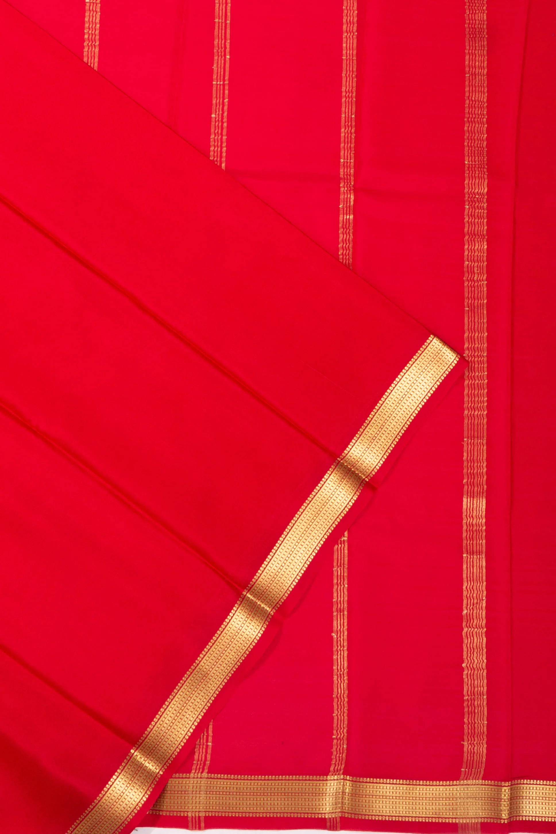 Mysore Silk Plain Red Saree