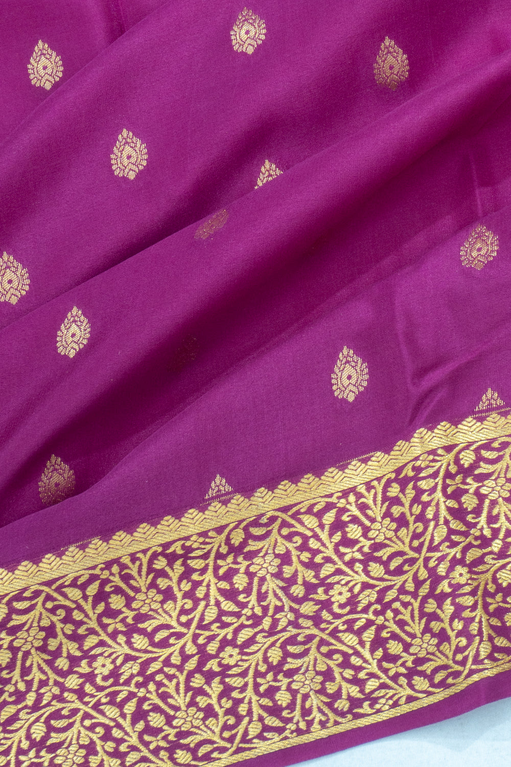 Mysore Silk Butta Purple Saree