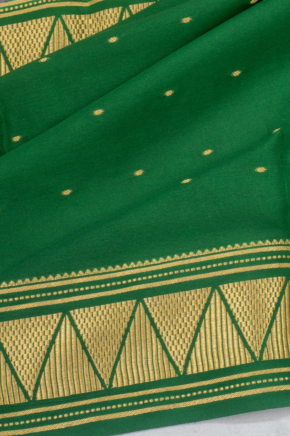 Mysore Silk Half And Half Pink And Green Saree