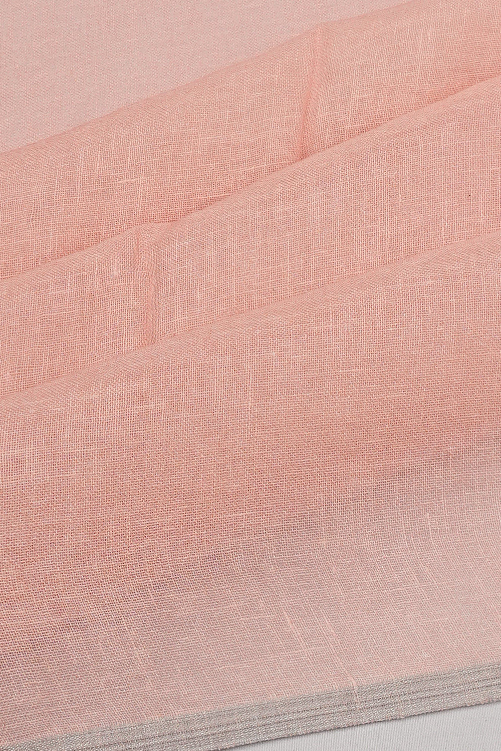 Linen Printed Peach Saree