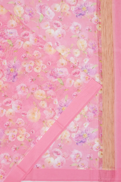 Kankatala Chanderi Silk Floral Printed Baby Pink Saree g2