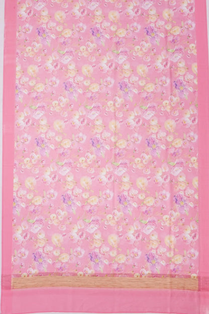Kankatala Chanderi Silk Floral Printed Baby Pink Saree g2