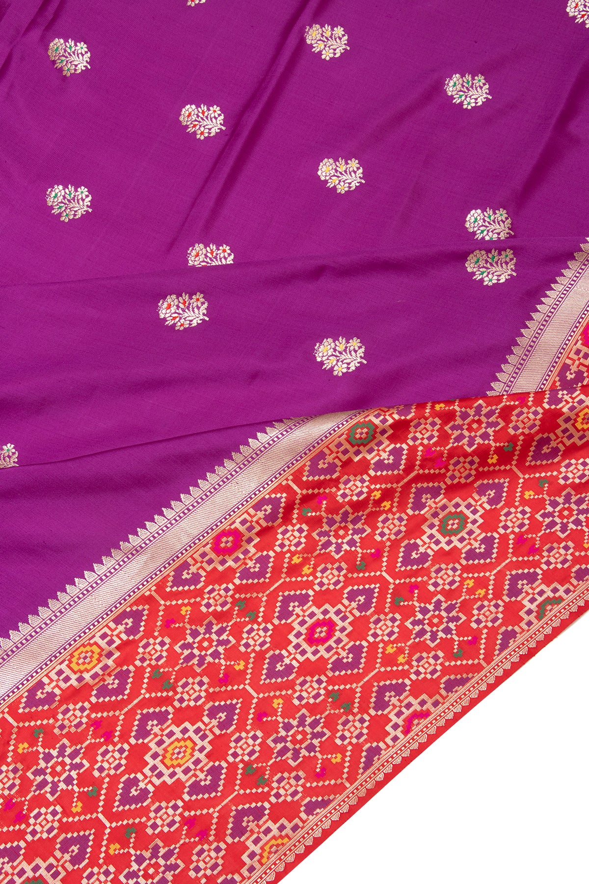 Banarasi Silk Butta Purple Saree