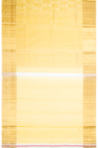 Kanchipuram Silk Brocade Pastel Yellow Saree