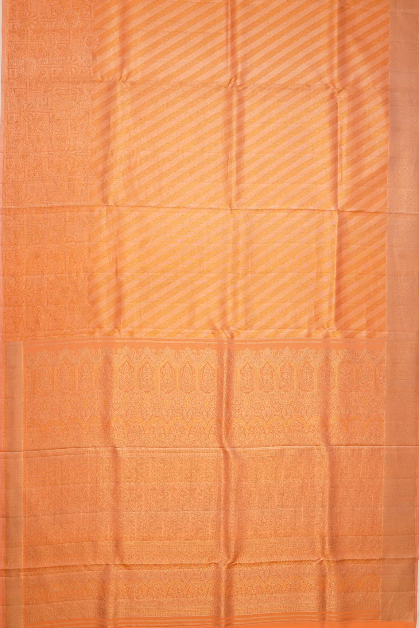 kanchipuram-silk-tissue-diagonal-lines-orange-saree-1214966347