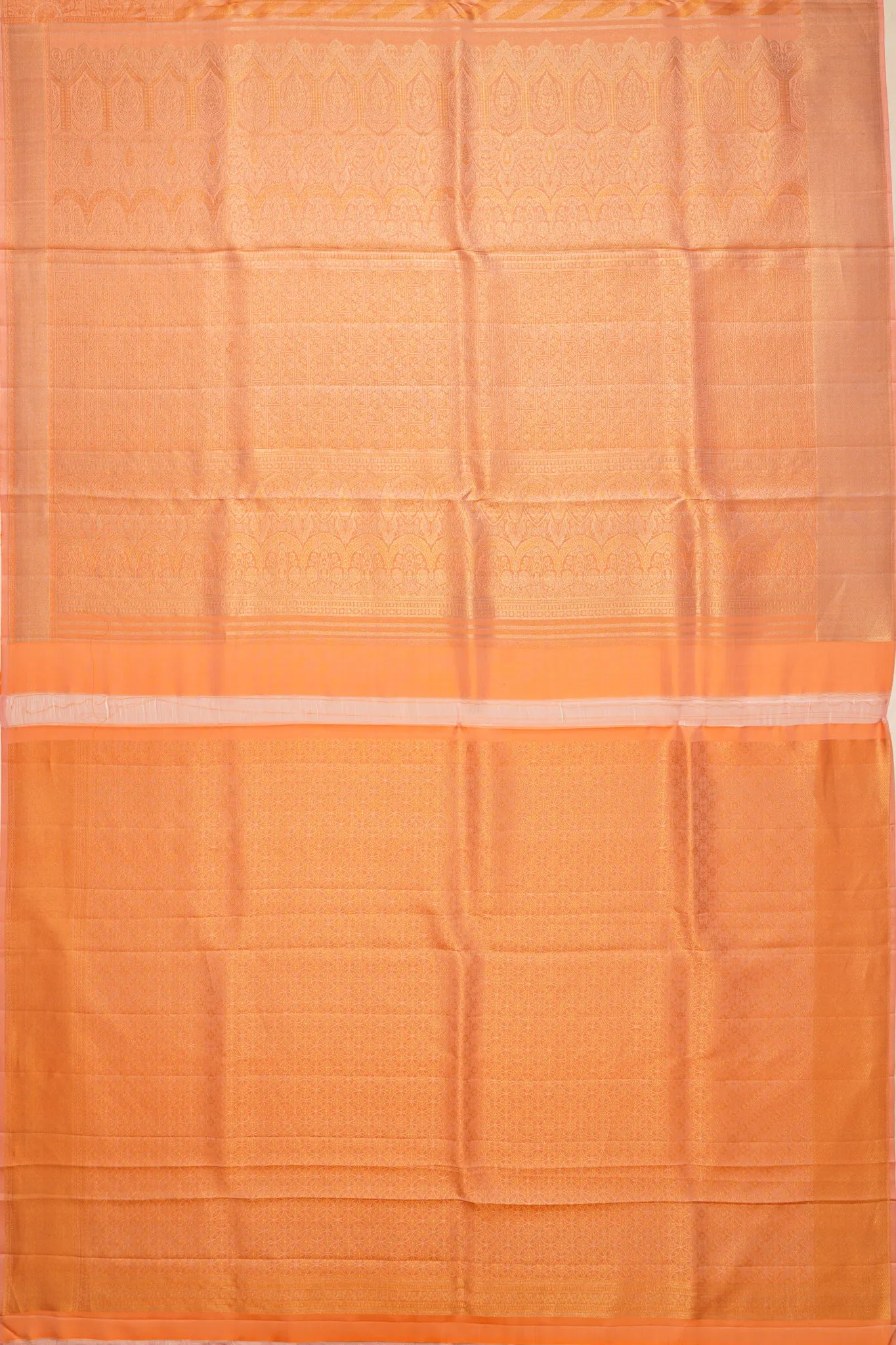 kanchipuram-silk-tissue-diagonal-lines-orange-saree-1214966347