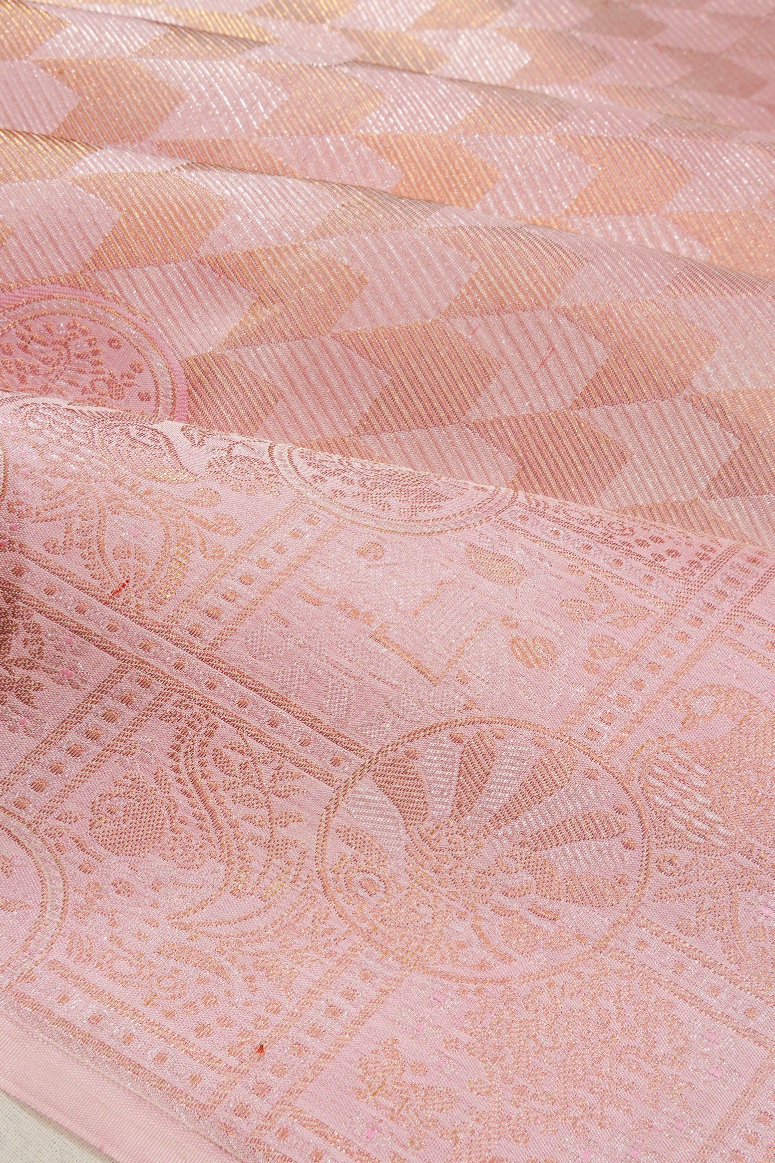 Banarasi Silk Brocade Baby Pink Saree