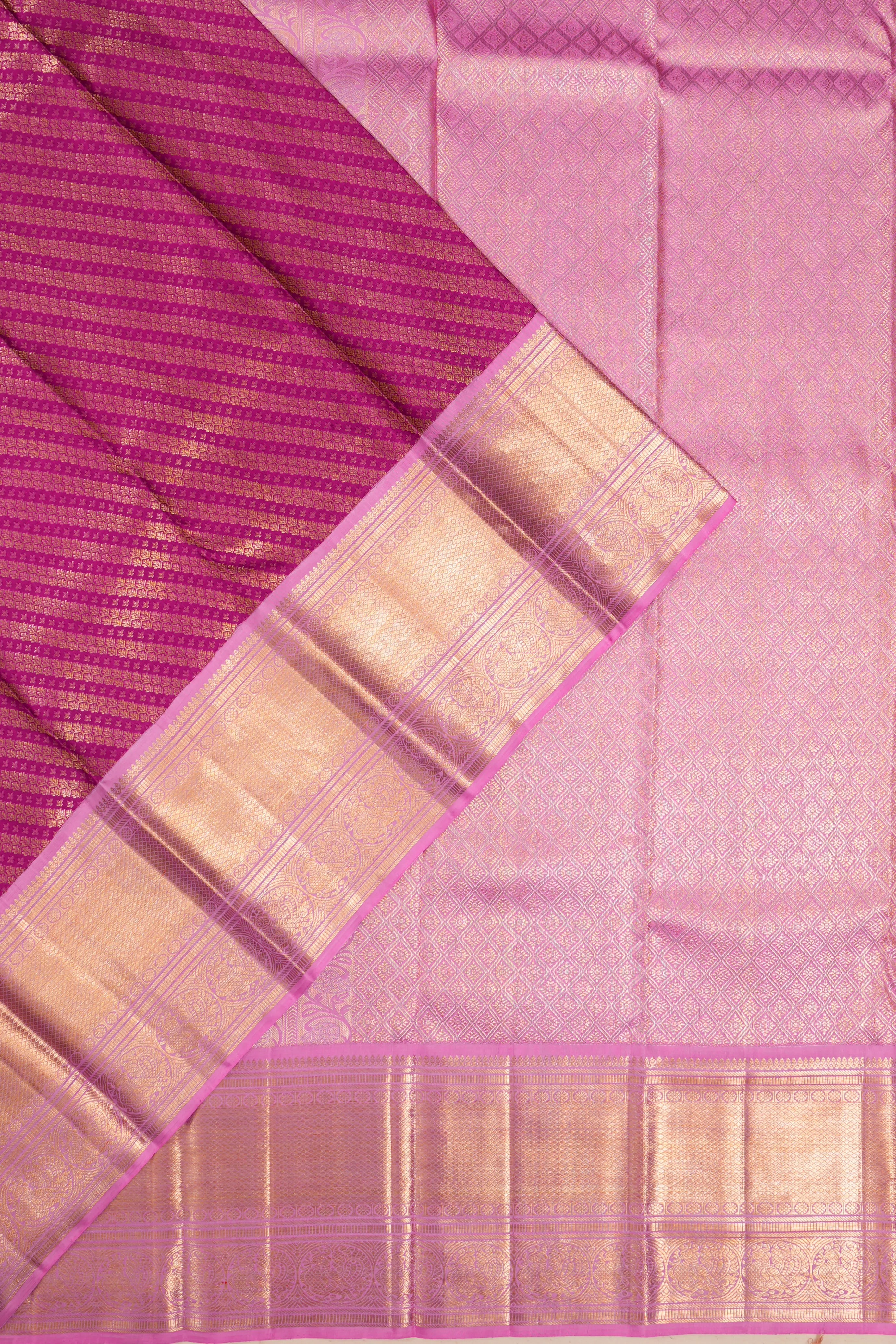 Kanchipuram Silk Brocade Purple Saree