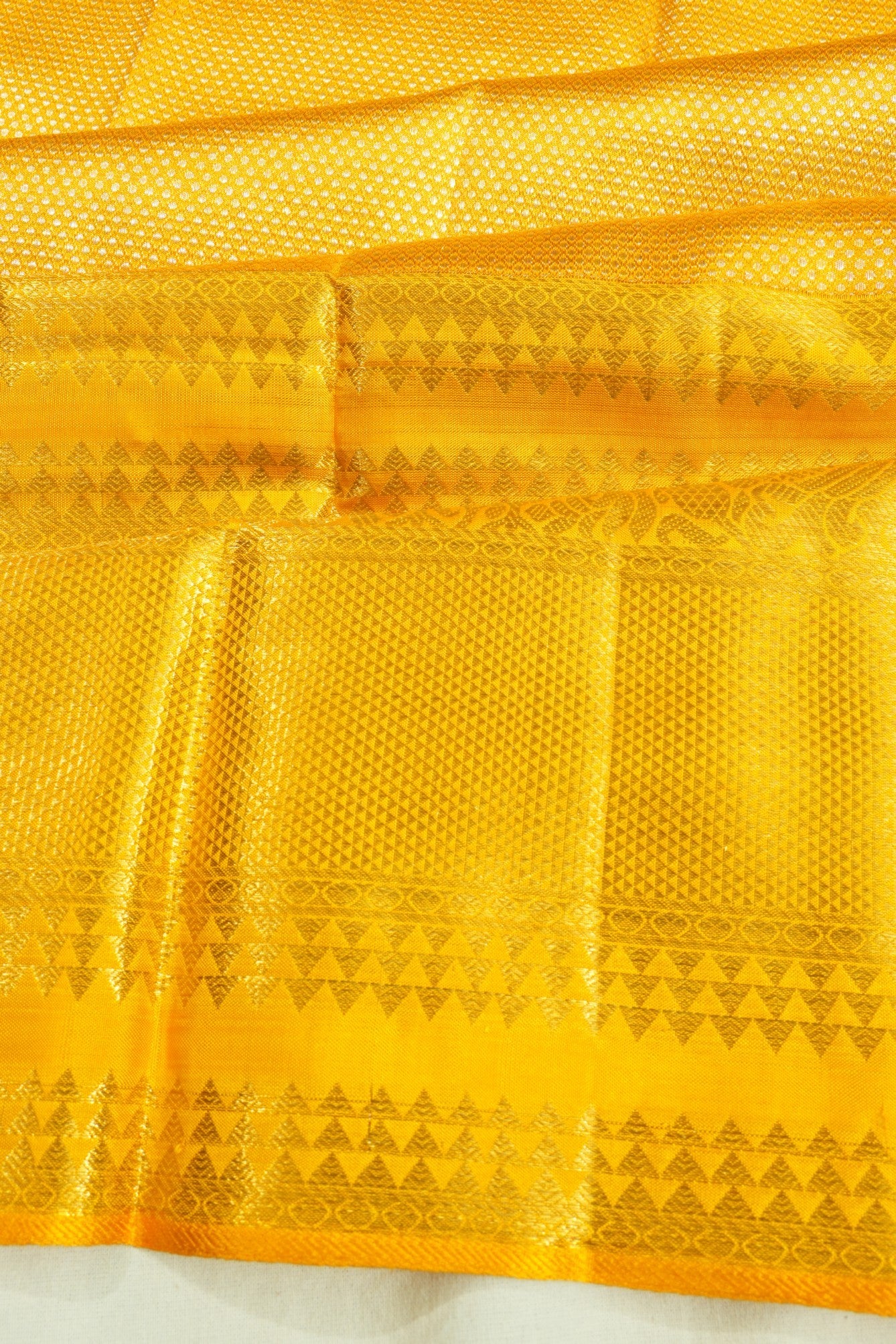 Kanchipuram Silk Tissue Brocade Yellow Saree
