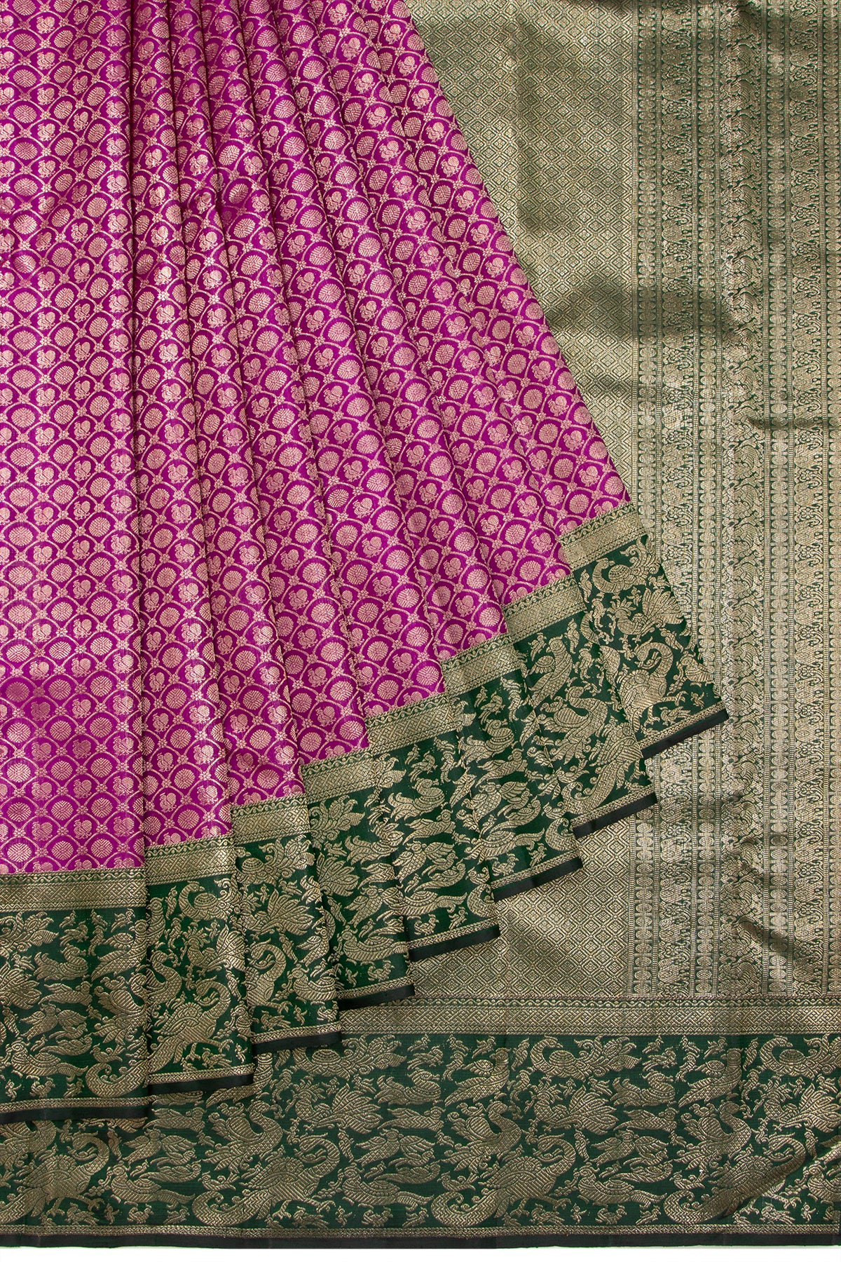 Kanchipuram Silk Brocade Pink Saree