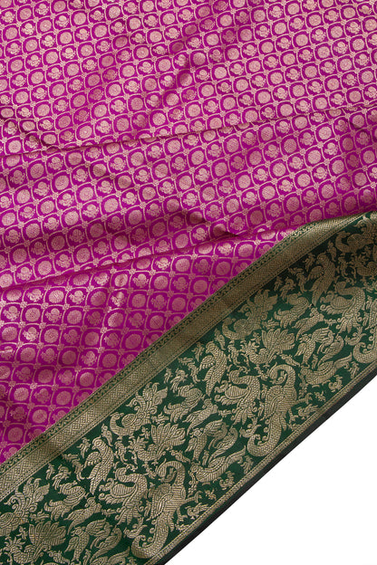 Kanchipuram Silk Brocade Pink Saree