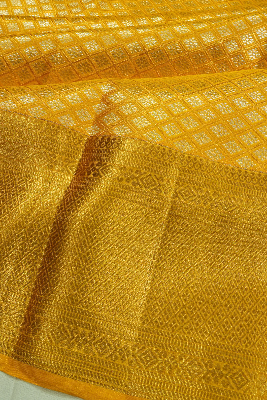 Kanchipuram Silk Brocade Gold Saree