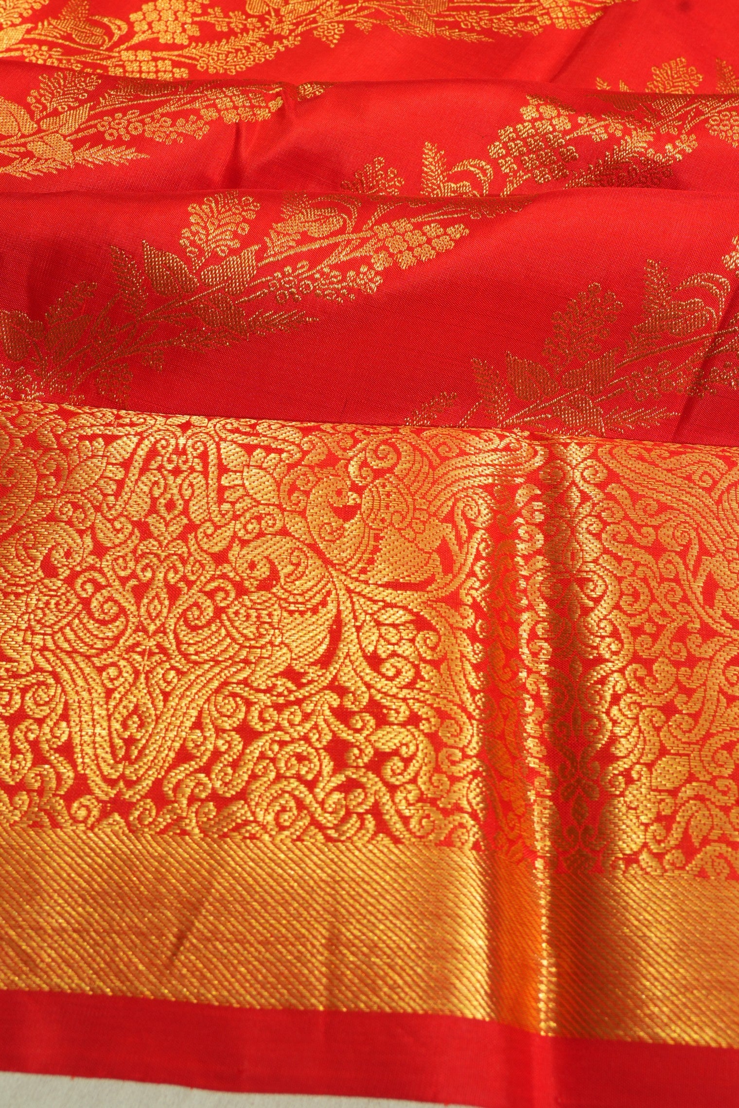 Kanchipuram Silk Leheriya Jaal Red Saree 1214966508