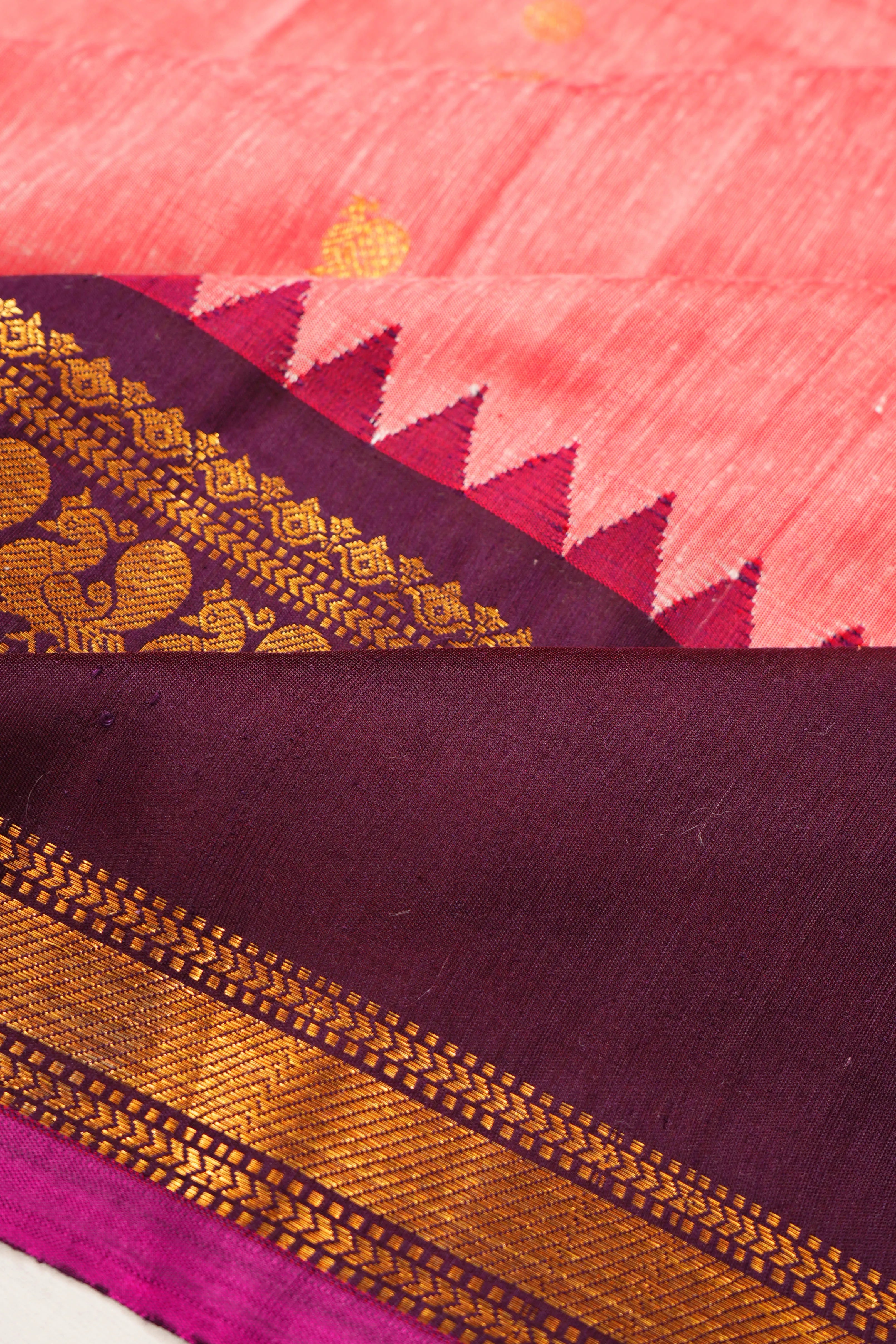 Kanchipuram Linen Butta Baby Pink Saree