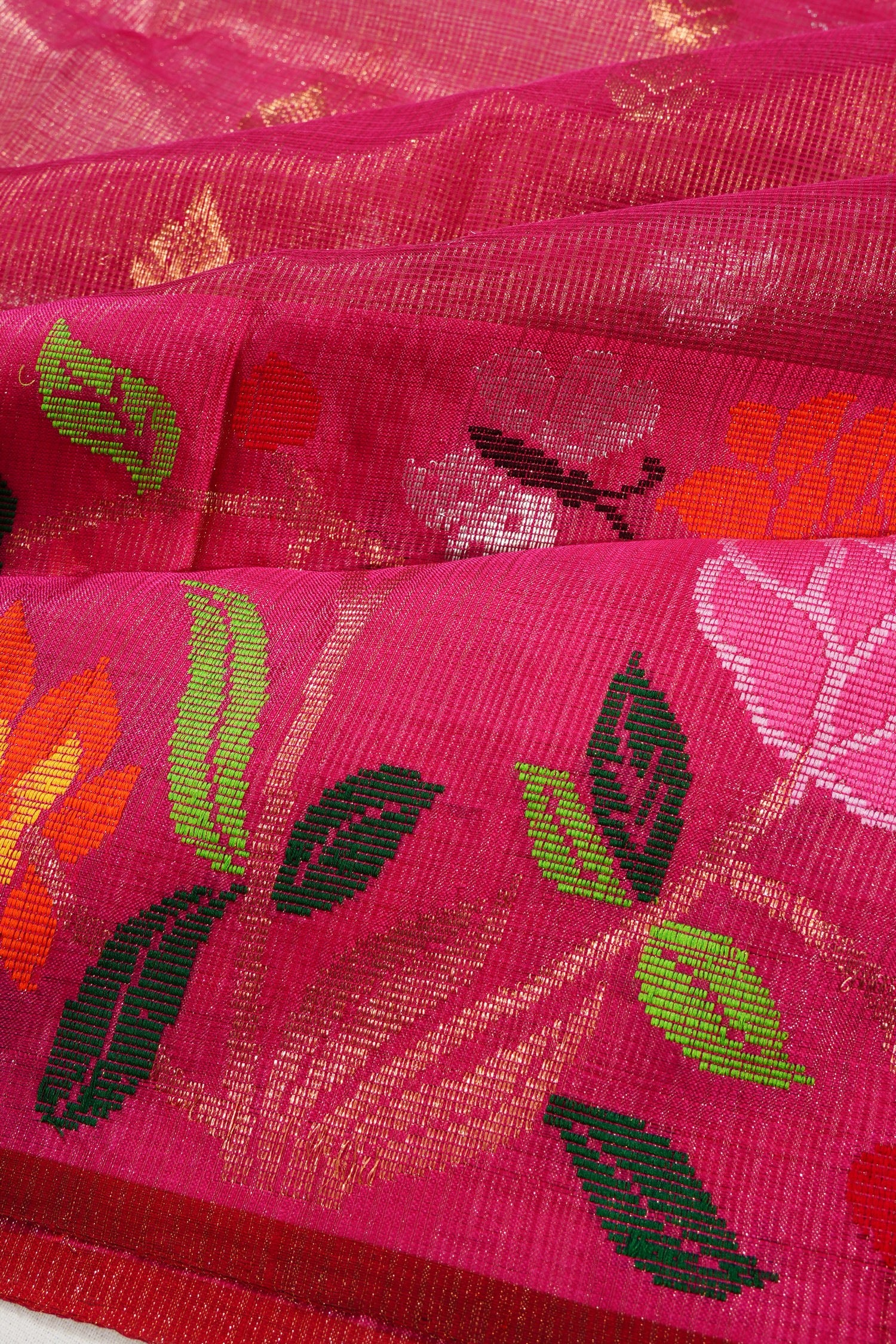 Kota Silk Tissue Butta Pink saree