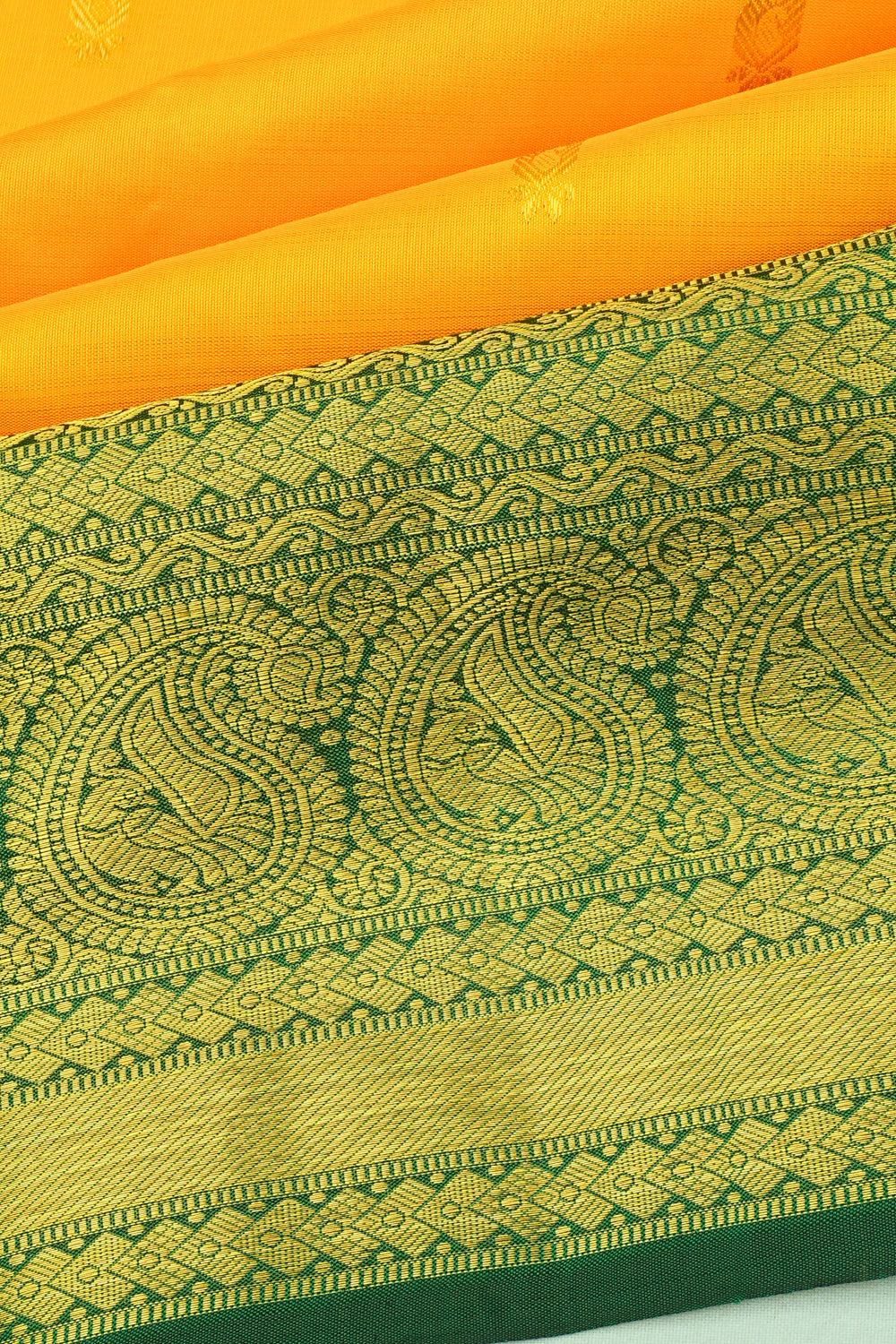 Kanchipuram Silk Butta Yellow Saree