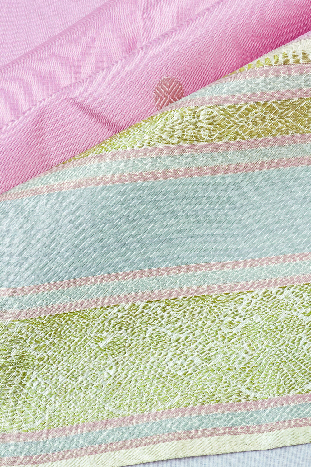 Kanchipuram Silk Thread Butta Lavender Saree 1214968013