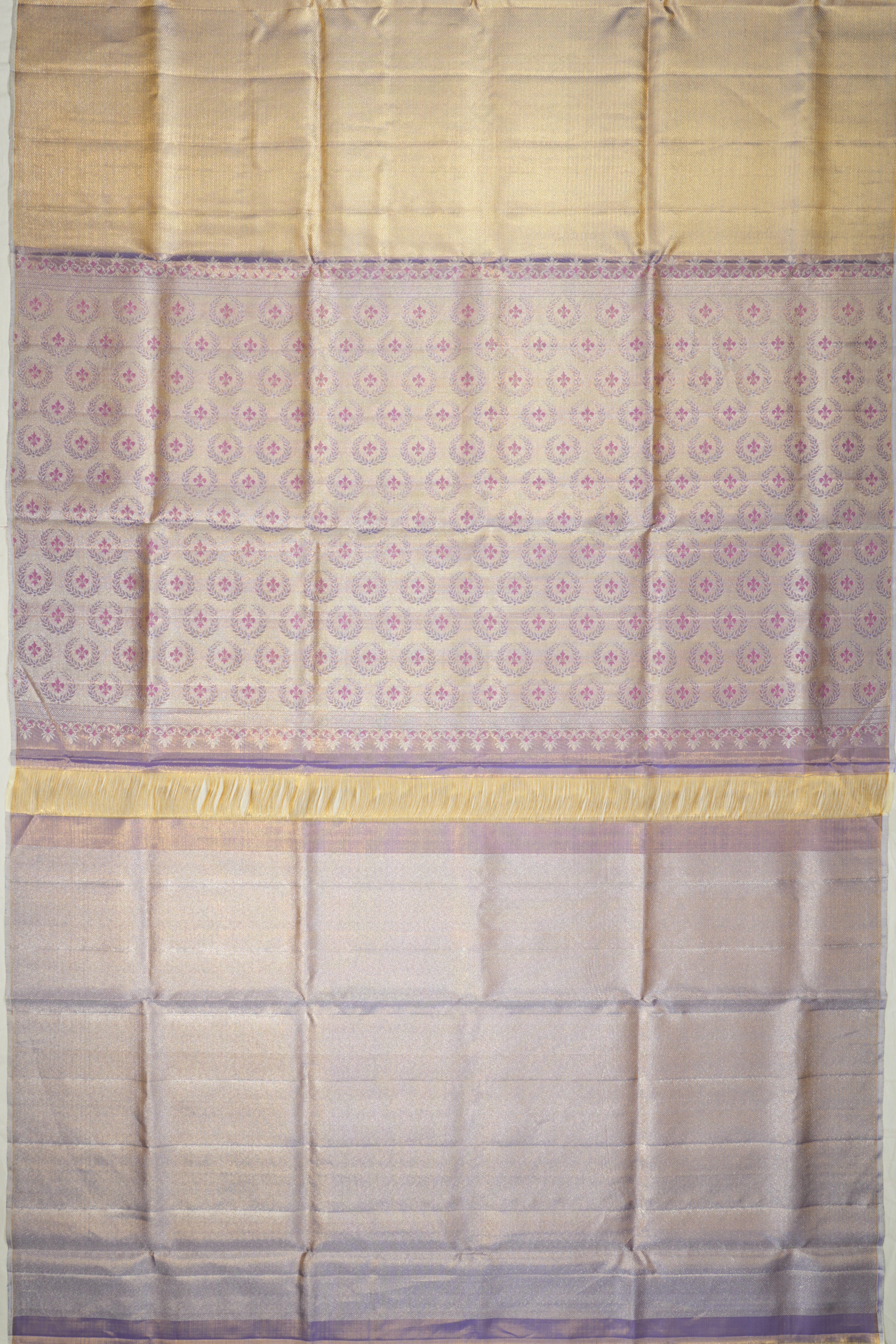 Kanchipuram Silk Tissue Brocade Gold Saree