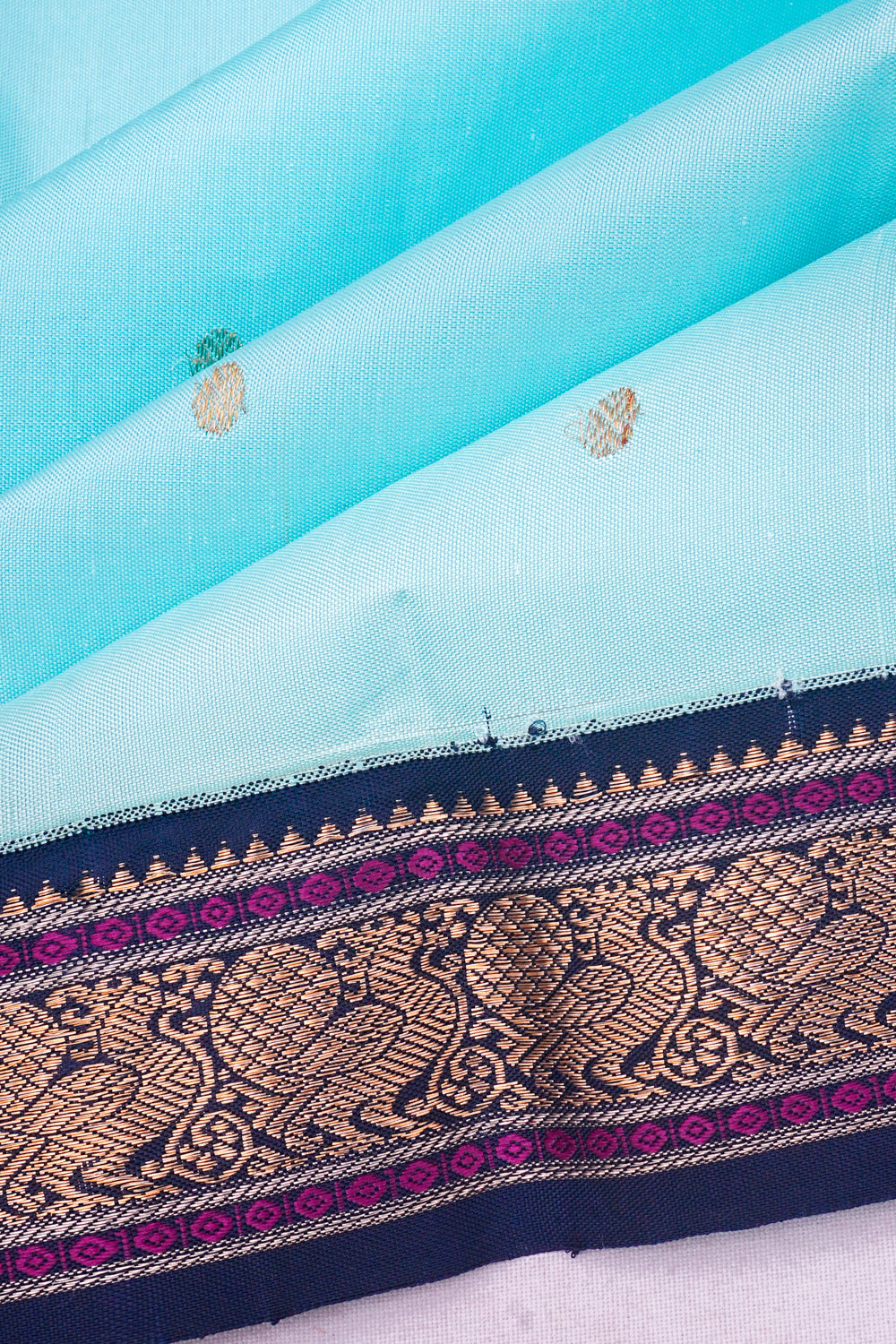 Classic Kanchipuram Silk Butta Sky Blue Saree