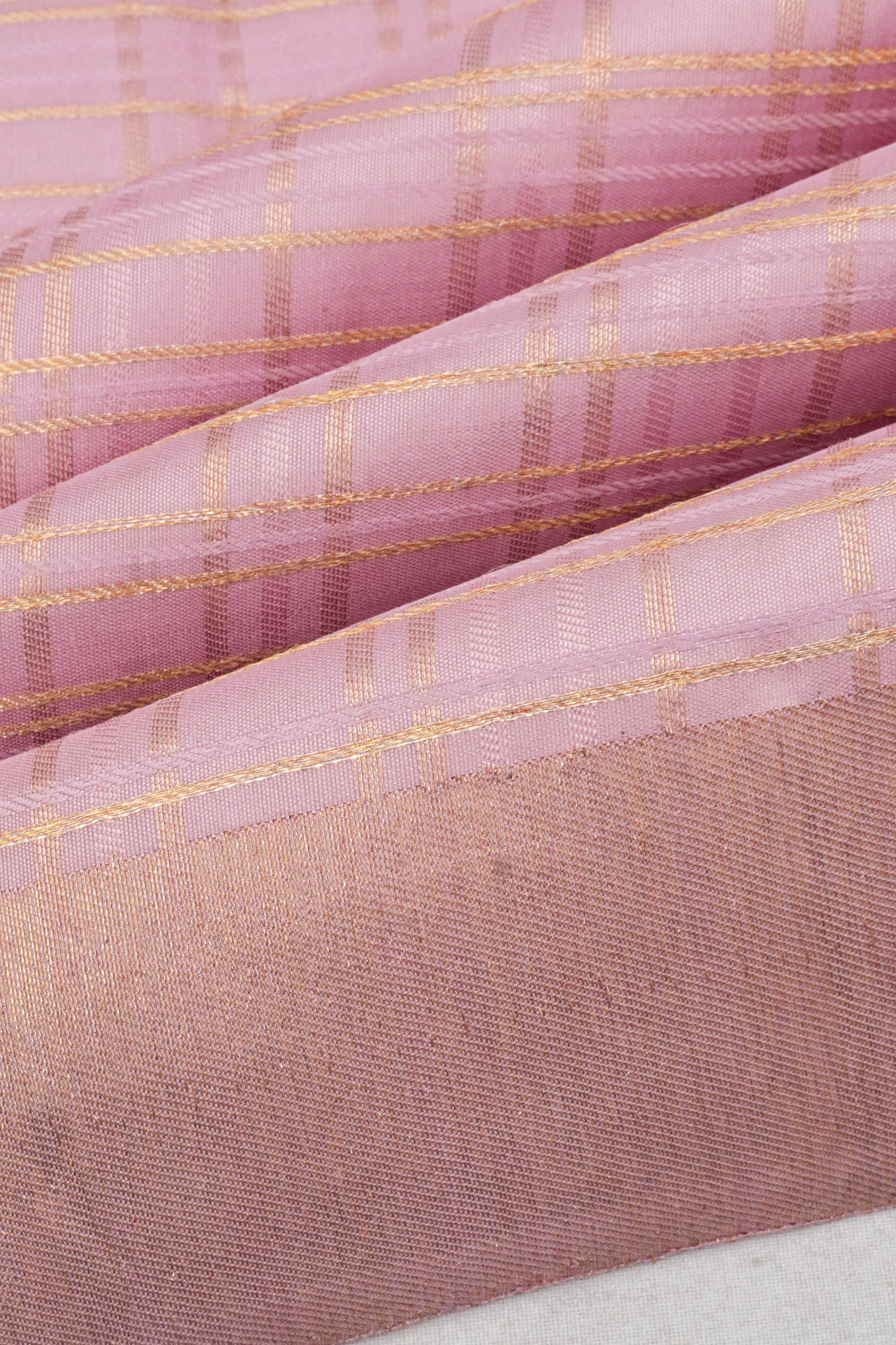 Kanchipuram Silk Checks Baby Pink Saree
