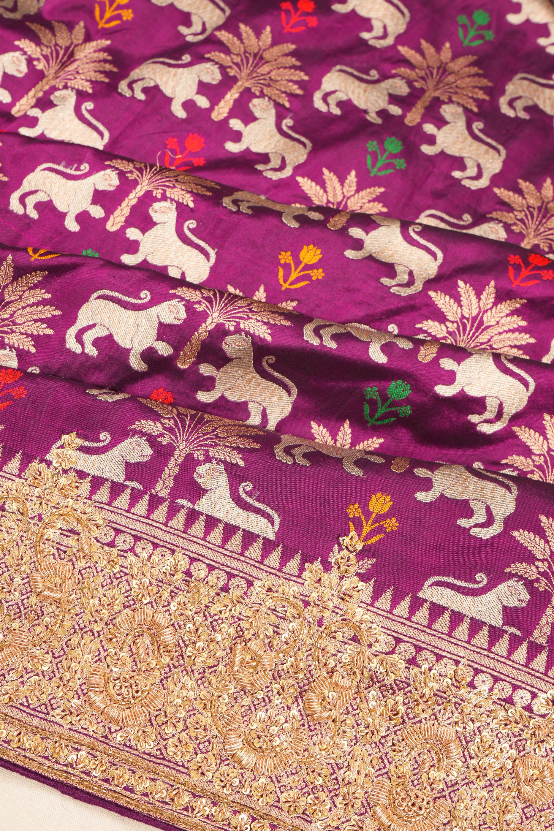 Banarasi Silk Brocade Purple Saree
