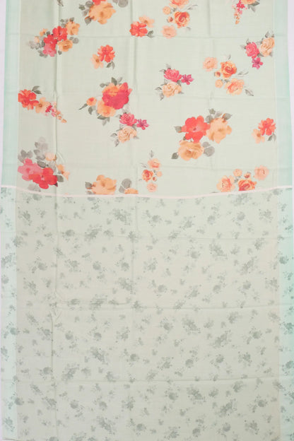 Kankatala Chanderi Silk Floral Printed Mint Green Saree g2