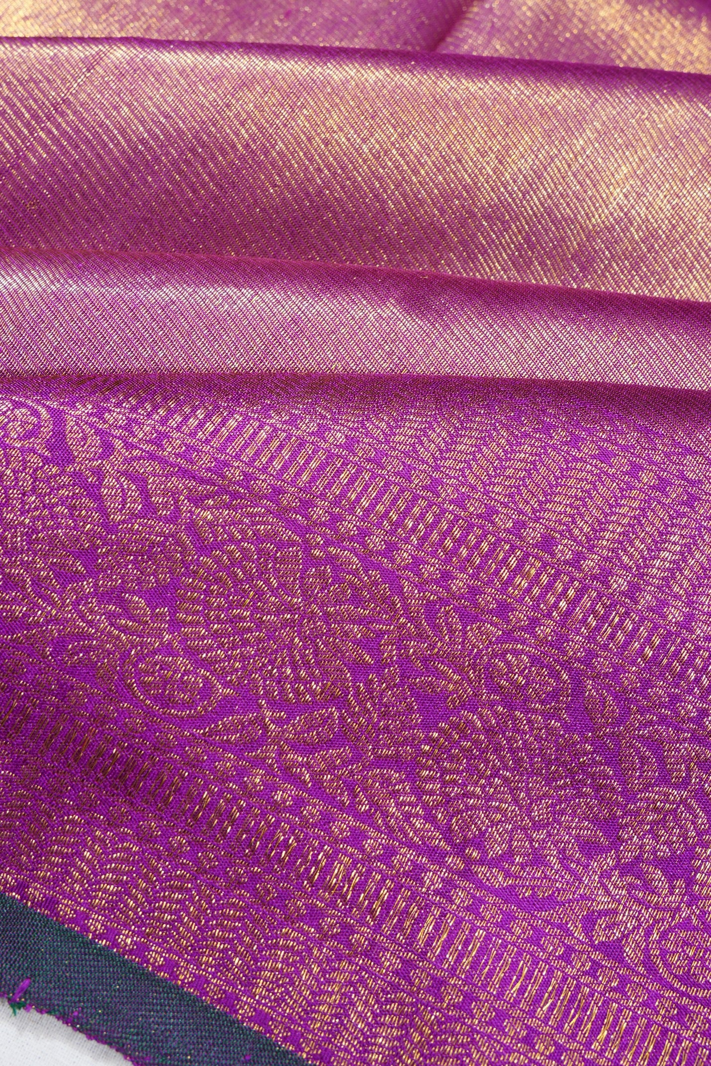 Kanchipuram Silk Tissue Brocade Violet Saree