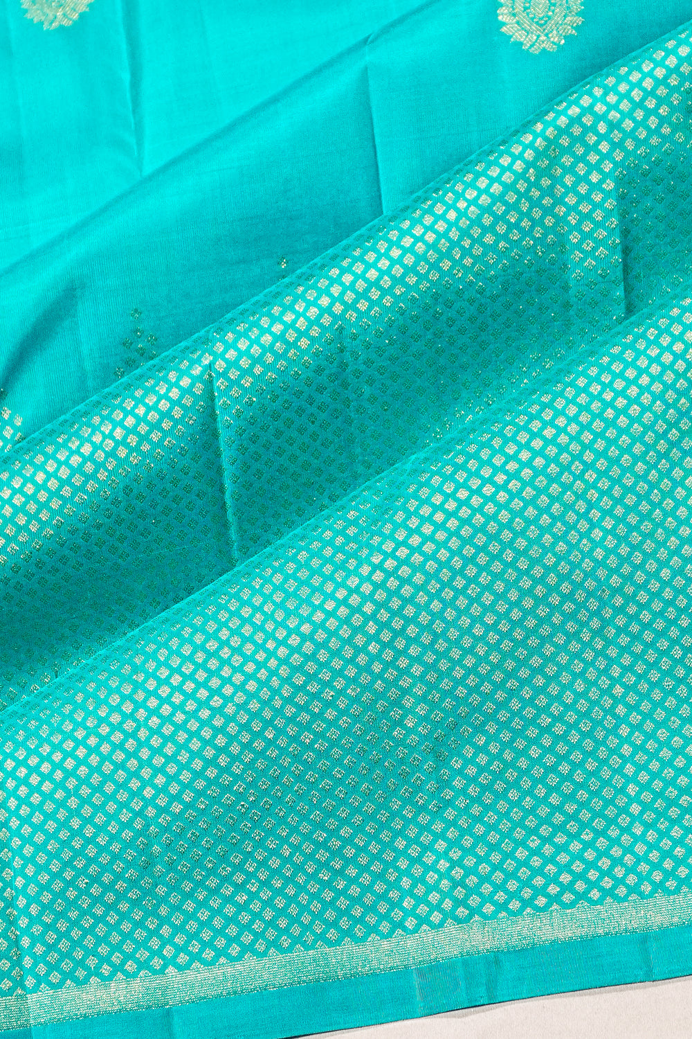 Kanchipuram Silk Brocade Sea Blue Saree