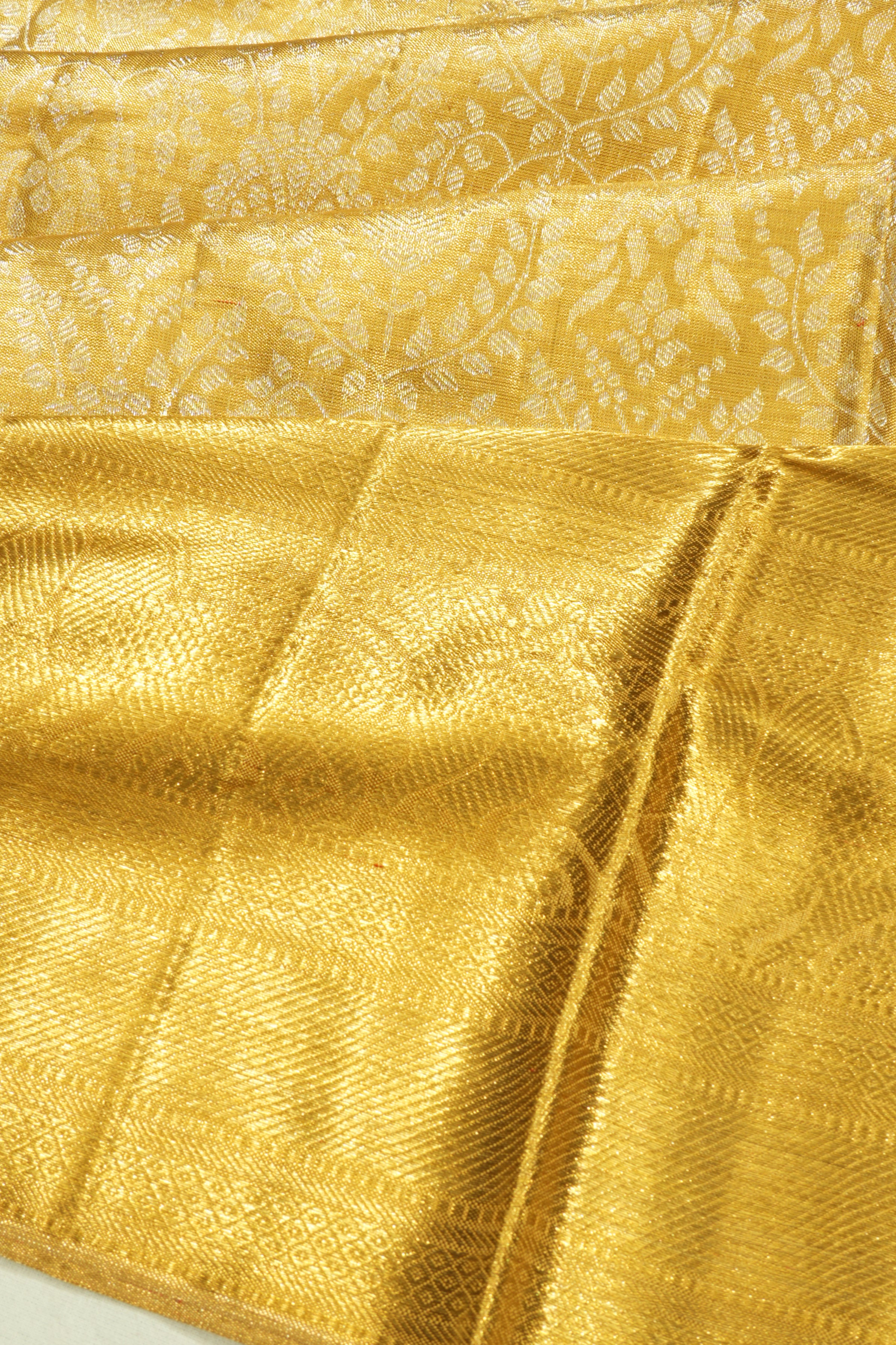 Kanchipuram Silk TIssue Brocade Gold Saree 1214981046
